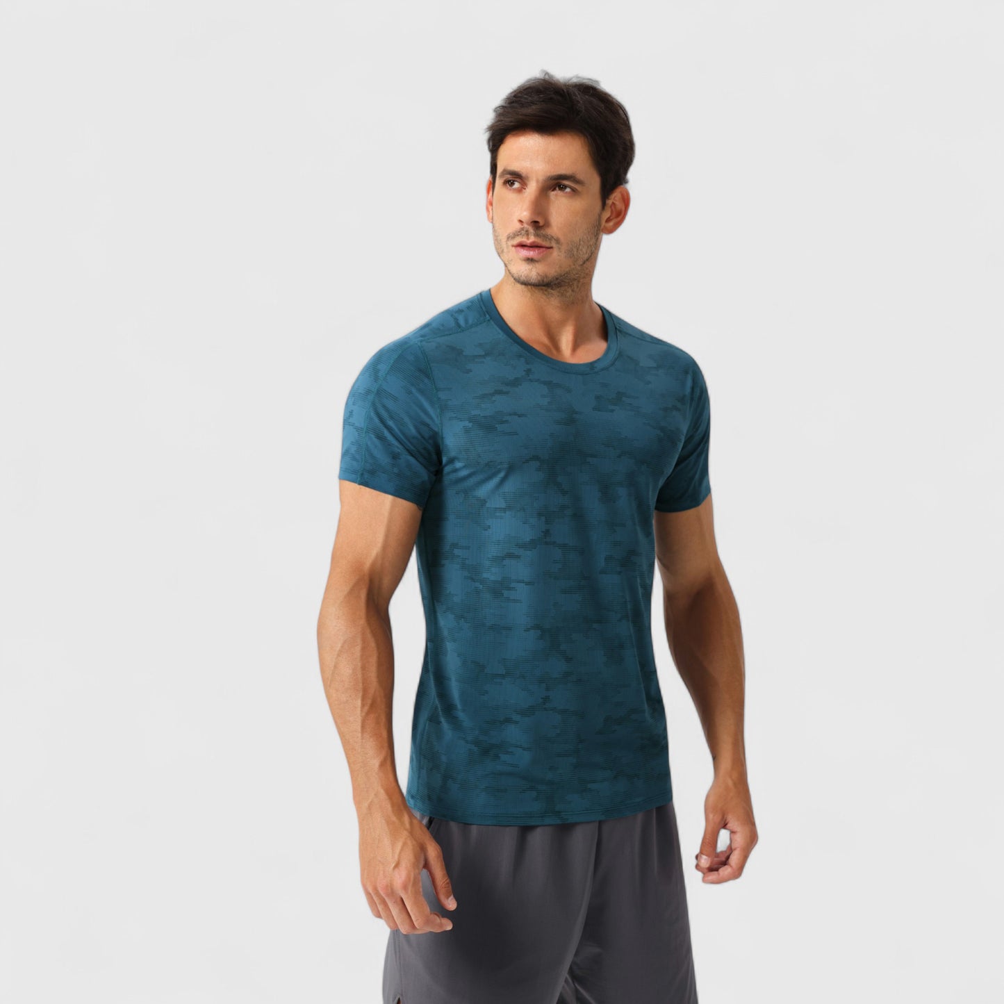 Men's Camo Print Short Sleeve Performance Tee with Quick-Dry Lightweight Stretch Fabric