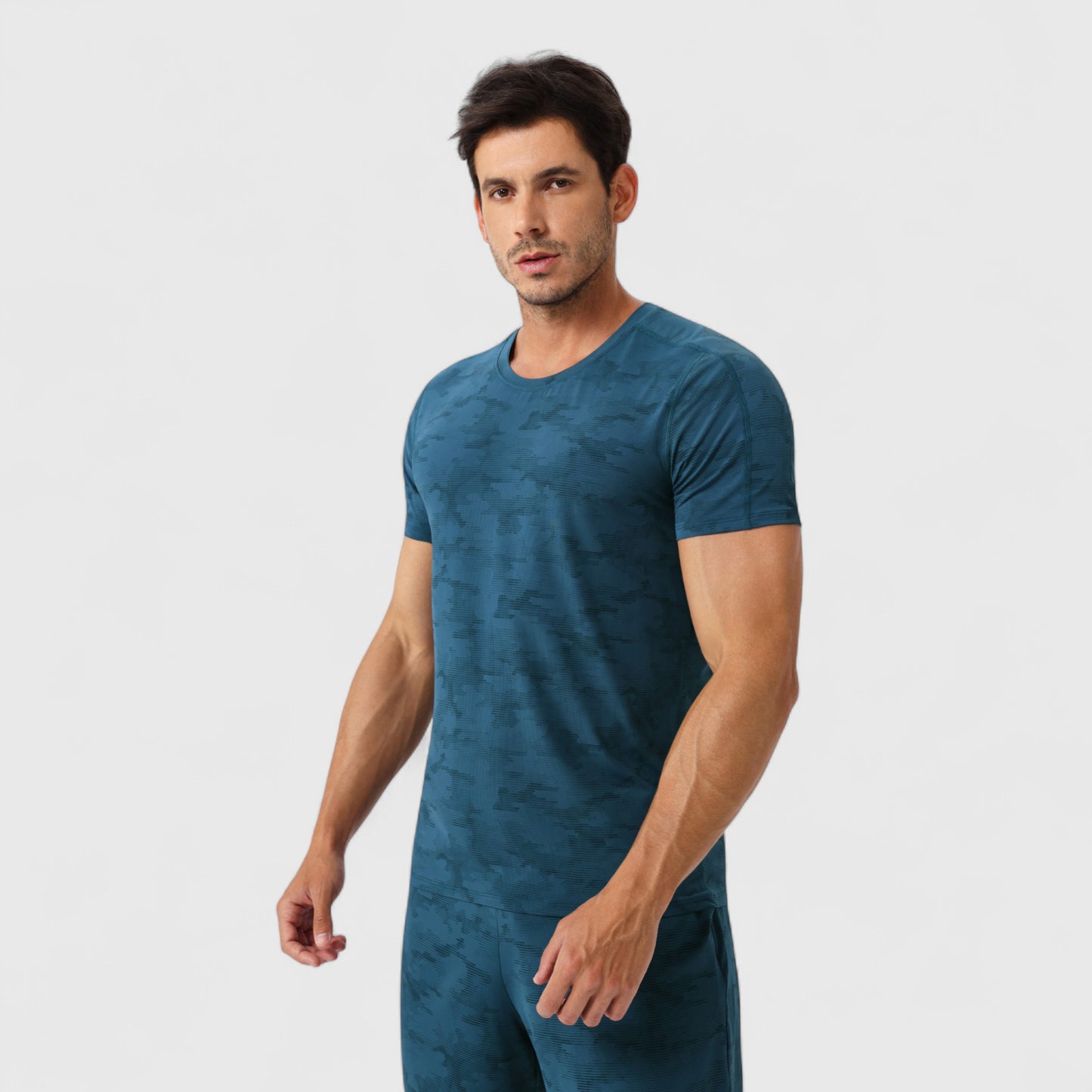 Men's Camo Print Short Sleeve Performance Tee with Quick-Dry Lightweight Stretch Fabric