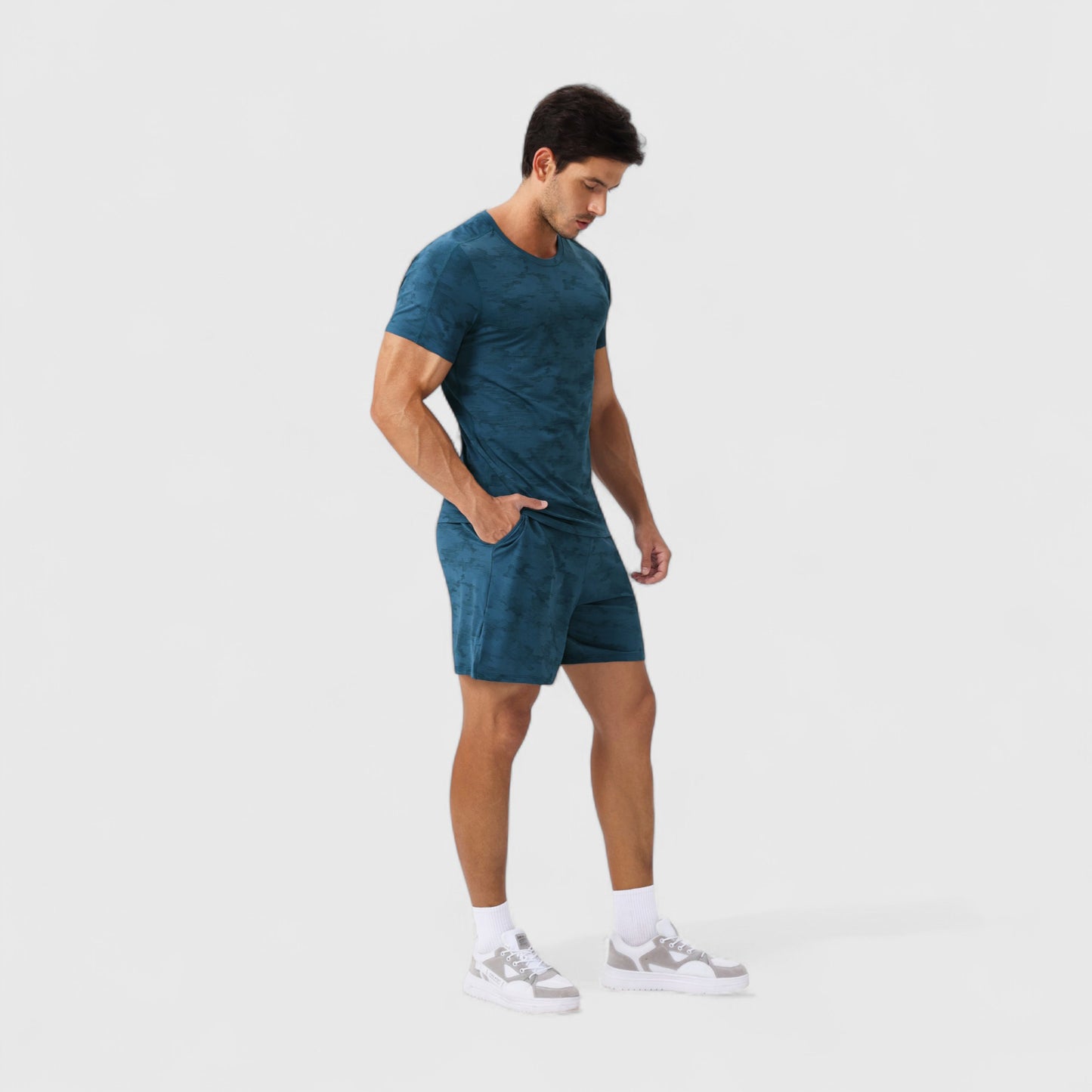 Men's Camo Print Short Sleeve Performance Tee with Quick-Dry Lightweight Stretch Fabric