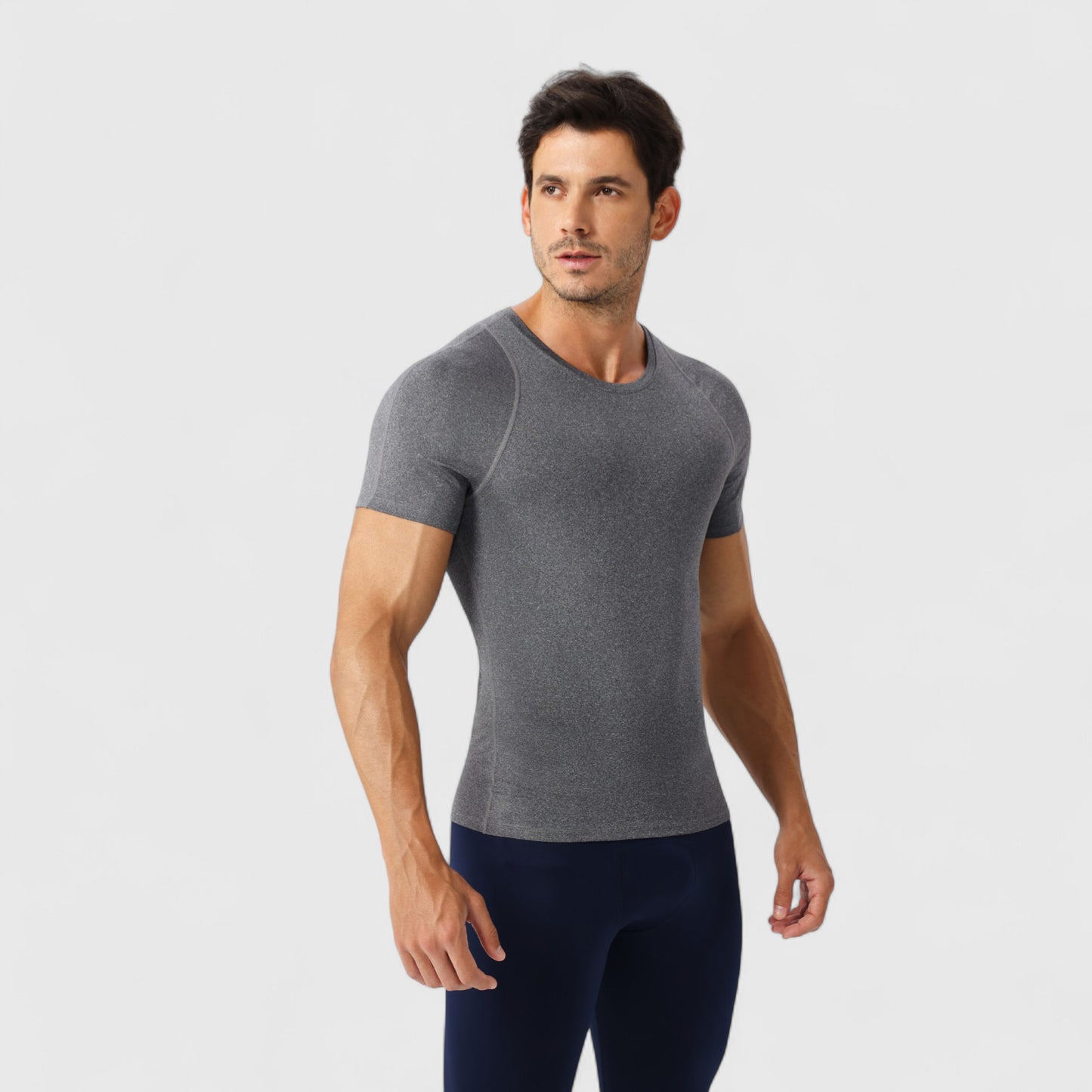 Men's Fitted Short Sleeve Performance T-Shirt with Stretch Fabric and Moisture-Wicking Comfort