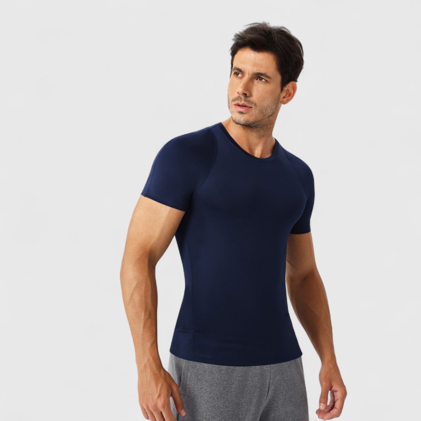 Men's Fitted Short Sleeve Performance T-Shirt with Stretch Fabric and Moisture-Wicking Comfort