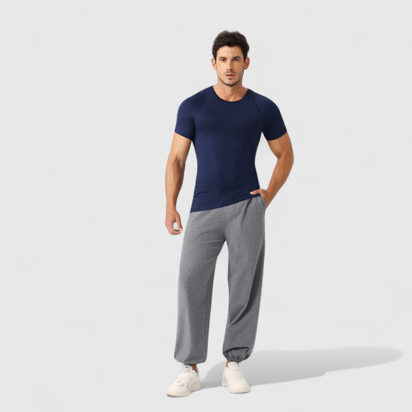 Men's Fitted Short Sleeve Performance T-Shirt with Stretch Fabric and Moisture-Wicking Comfort