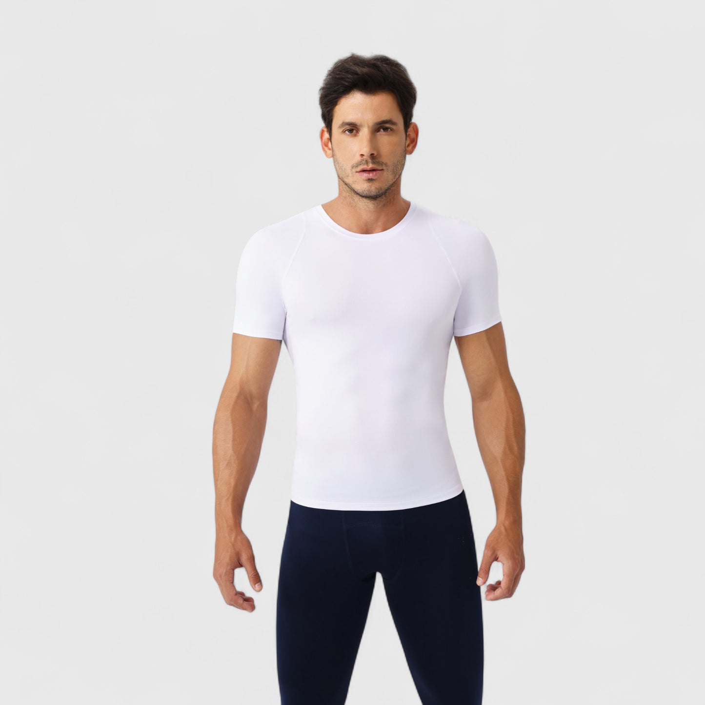Men's Fitted Short Sleeve Performance T-Shirt with Stretch Fabric and Moisture-Wicking Comfort