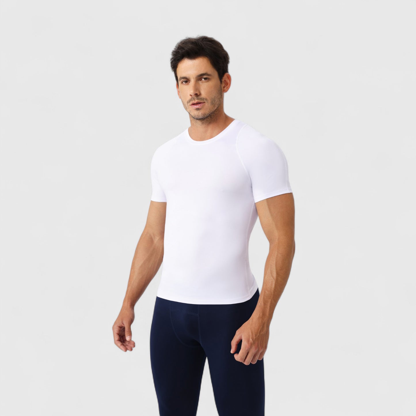 Men's Fitted Short Sleeve Performance T-Shirt with Stretch Fabric and Moisture-Wicking Comfort