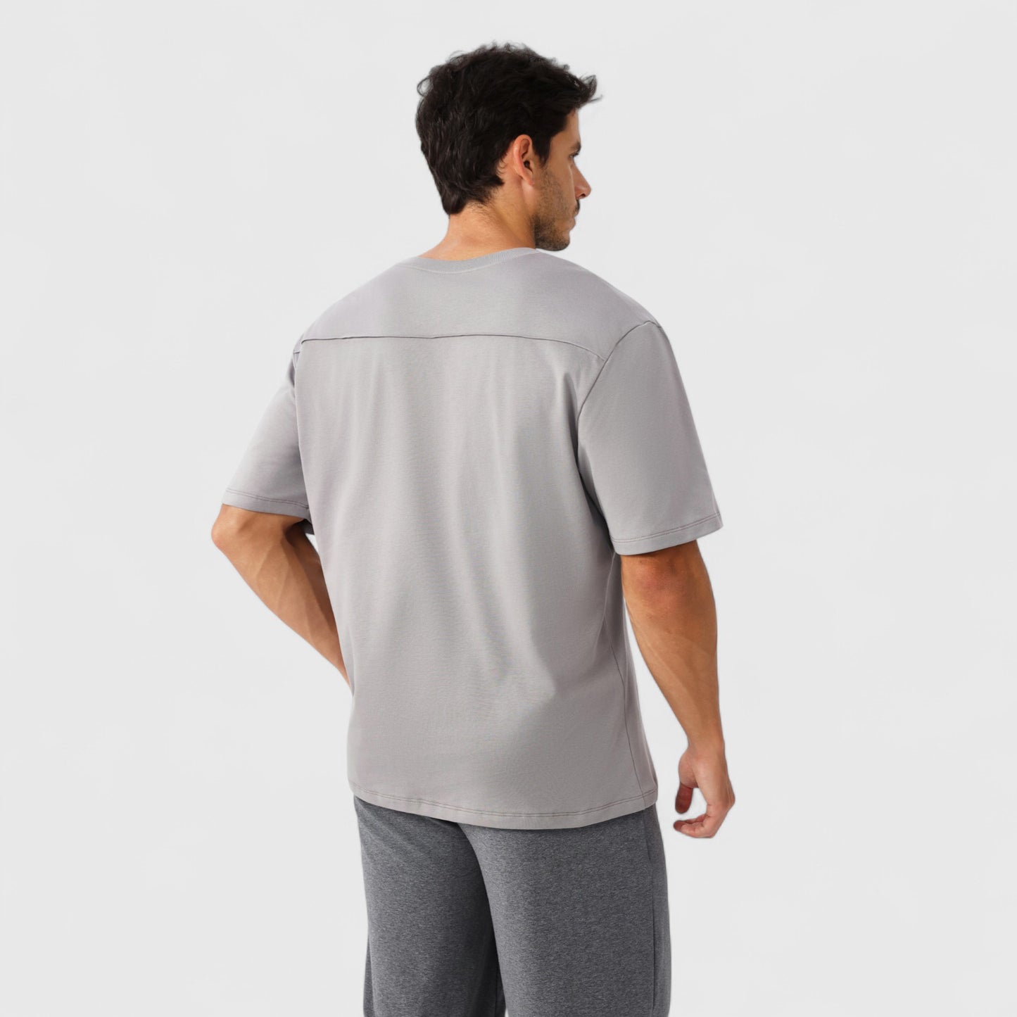 Men's Oversized Fit Short Sleeve T-Shirt with Drop Shoulders and Relaxed Silhouette for Everyday Style