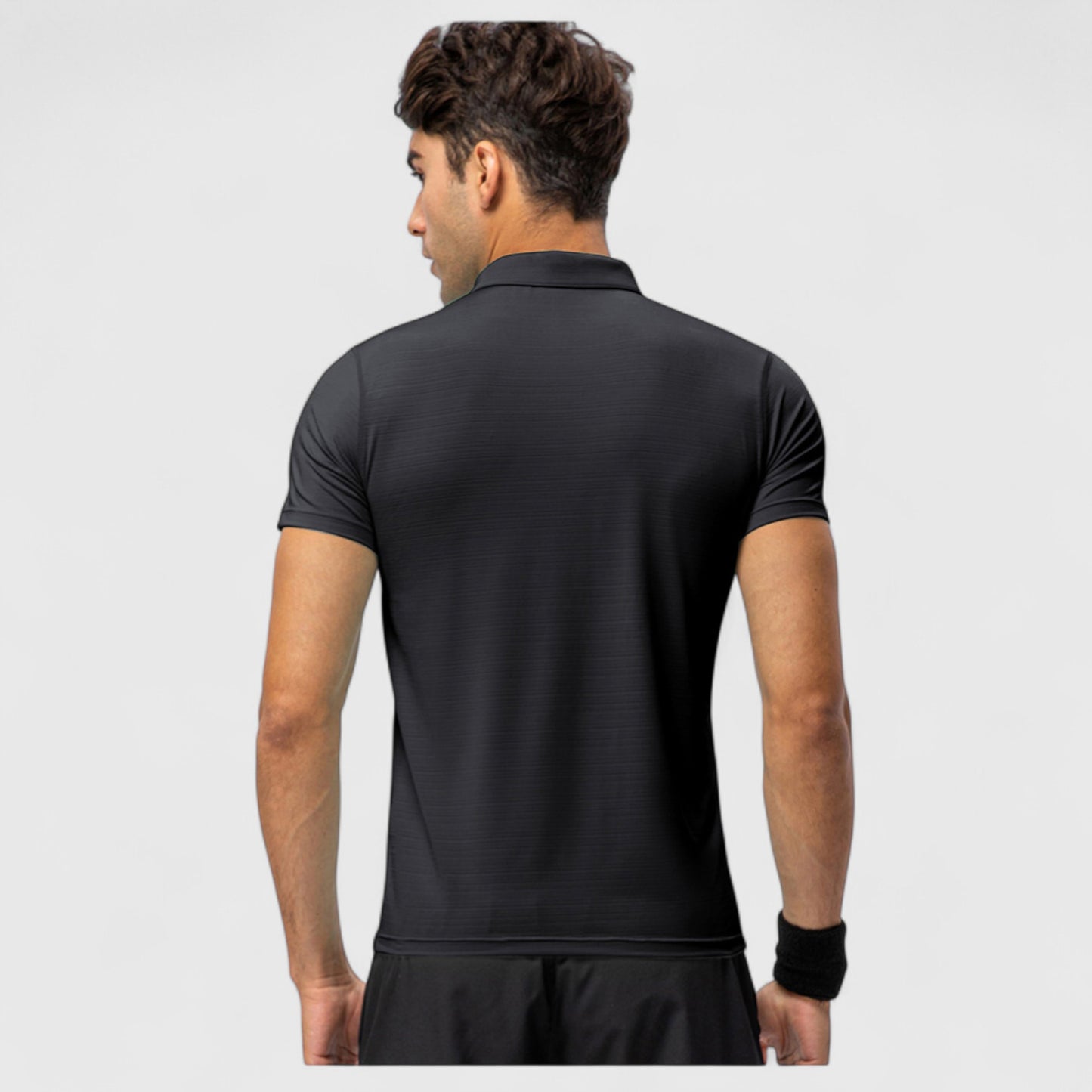Men's Athletic Fit Polo Shirt with Short Sleeves and Three-Button Placket for Casual and Sport Styling