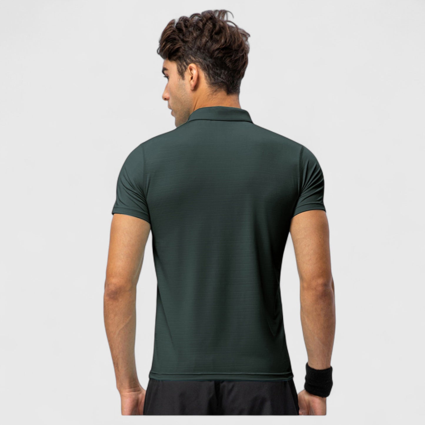 Men's Athletic Fit Polo Shirt with Short Sleeves and Three-Button Placket for Casual and Sport Styling