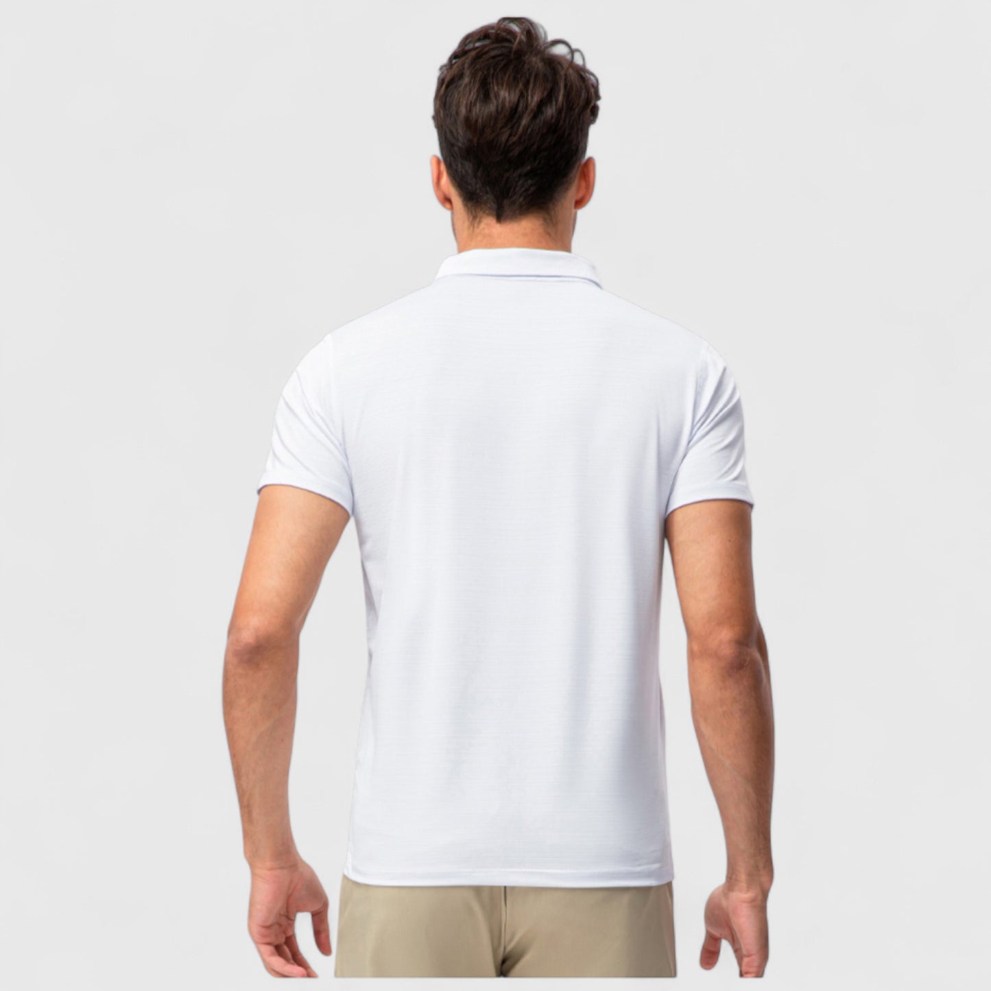 Men's Athletic Fit Polo Shirt with Short Sleeves and Three-Button Placket for Casual and Sport Styling