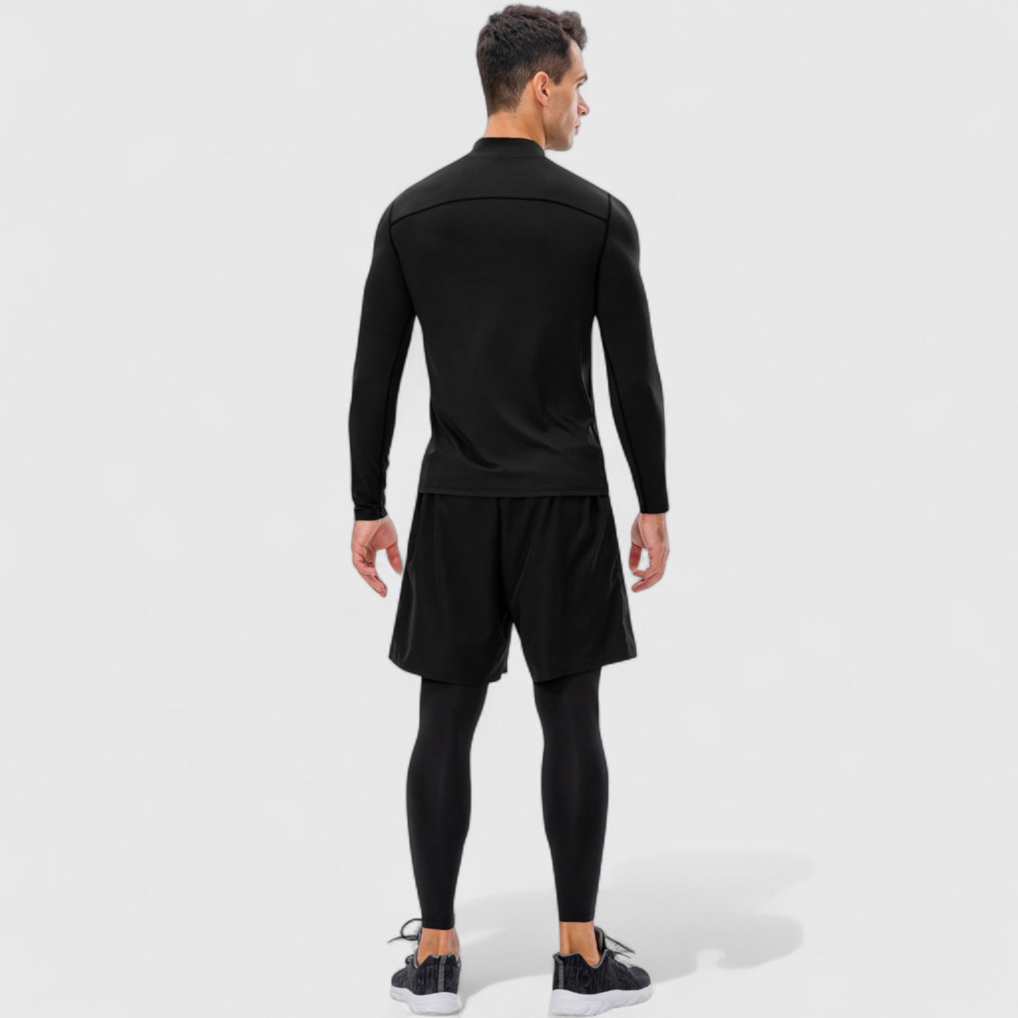 Men's Long Sleeve Quarter Zip Top with Athletic Fit and Raglan Sleeves for Training or Casual Wear