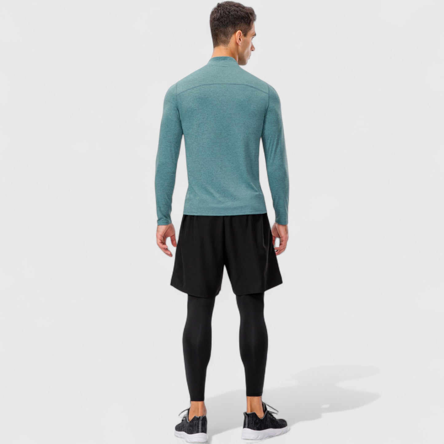 Men's Long Sleeve Quarter Zip Top with Athletic Fit and Raglan Sleeves for Training or Casual Wear