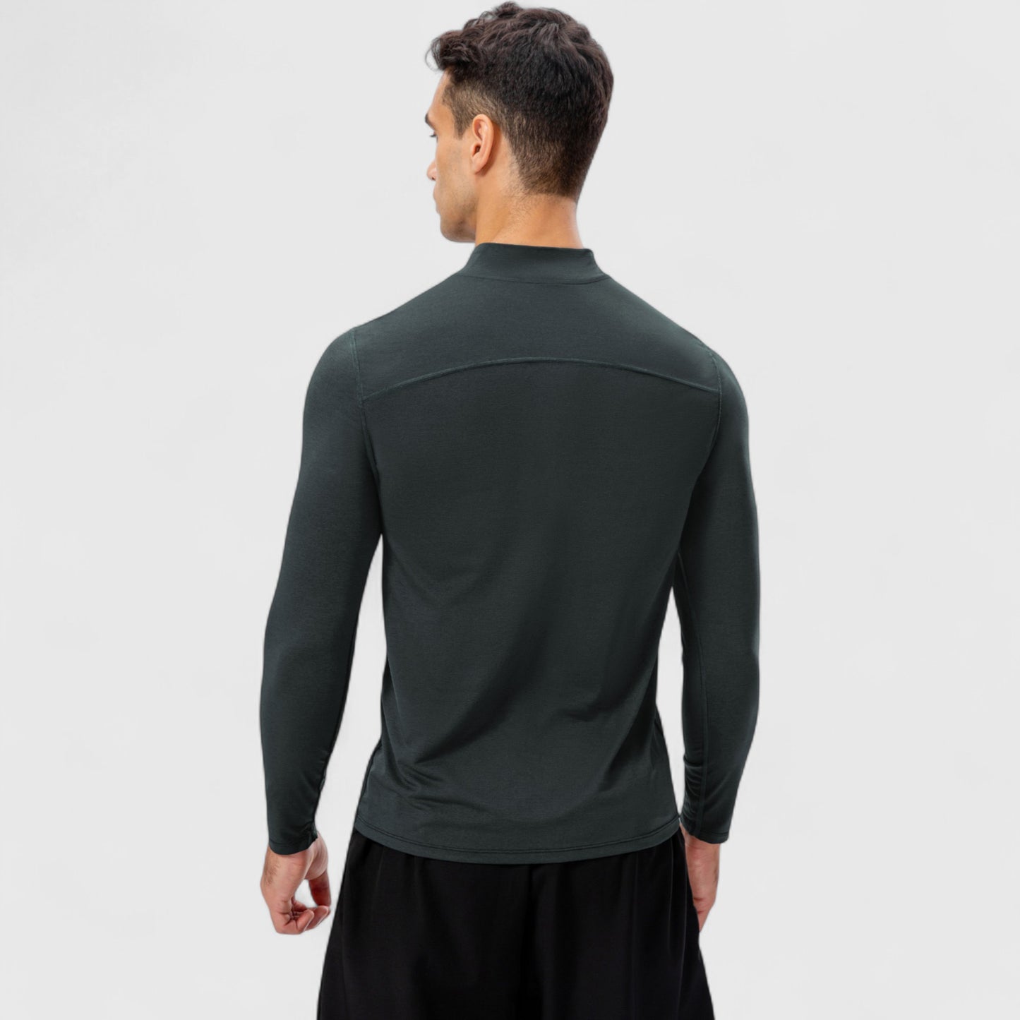 Men's Long Sleeve Quarter Zip Top with Athletic Fit and Raglan Sleeves for Training or Casual Wear
