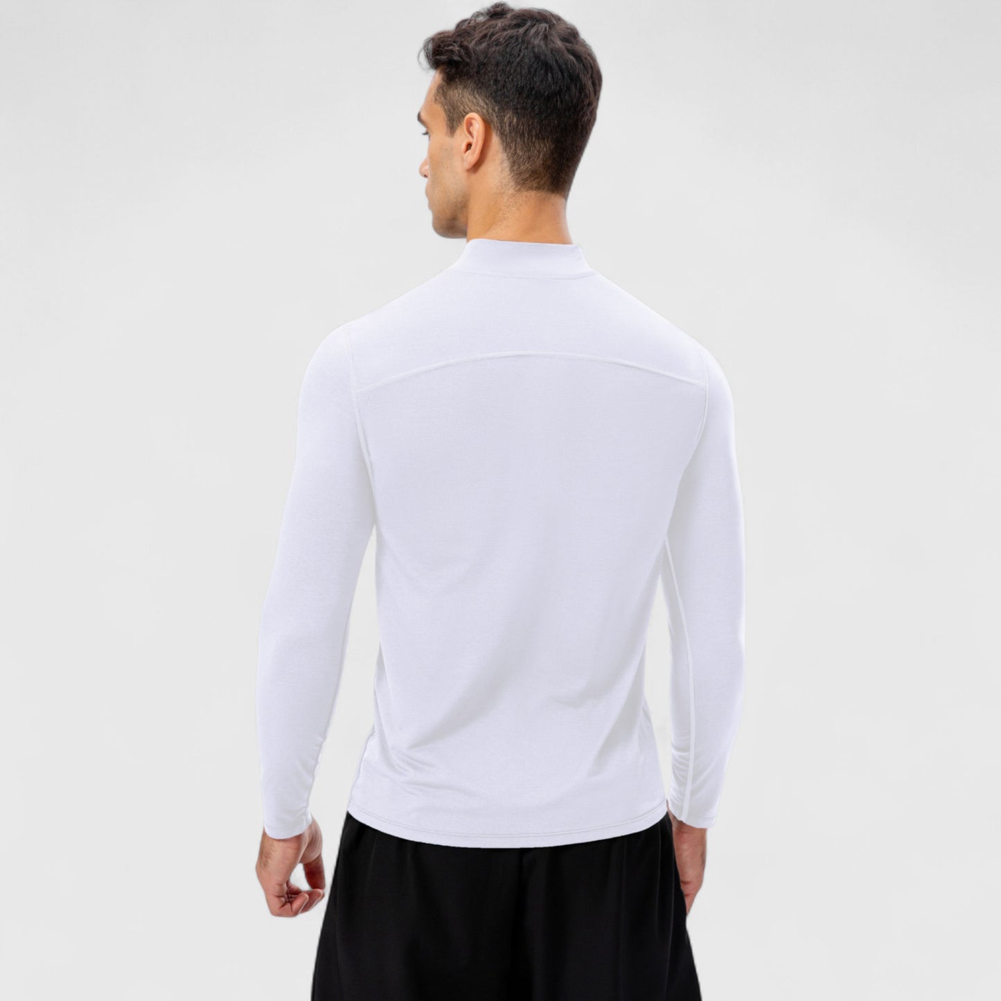 Men's Long Sleeve Quarter Zip Top with Athletic Fit and Raglan Sleeves for Training or Casual Wear