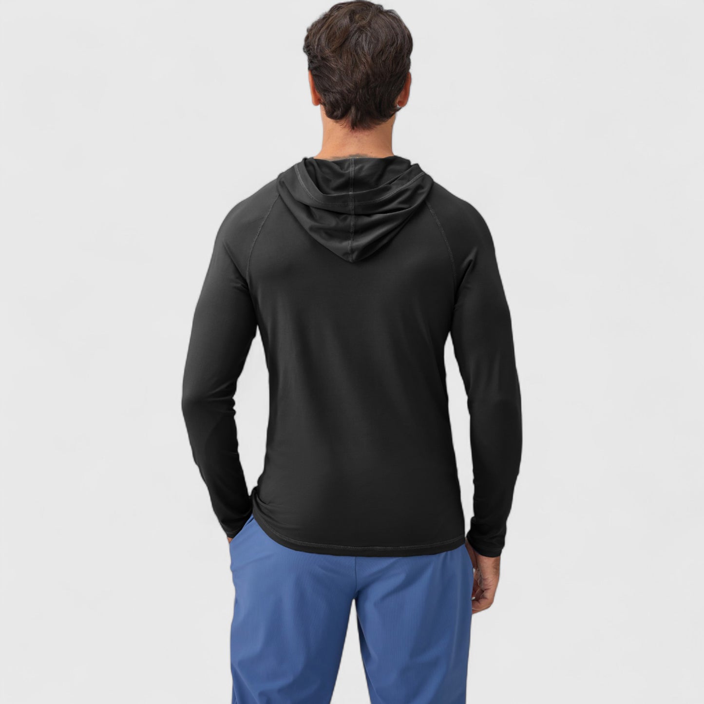 Men's Long Sleeve Pullover Hoodie with Front Kangaroo Pocket and Athletic Fit