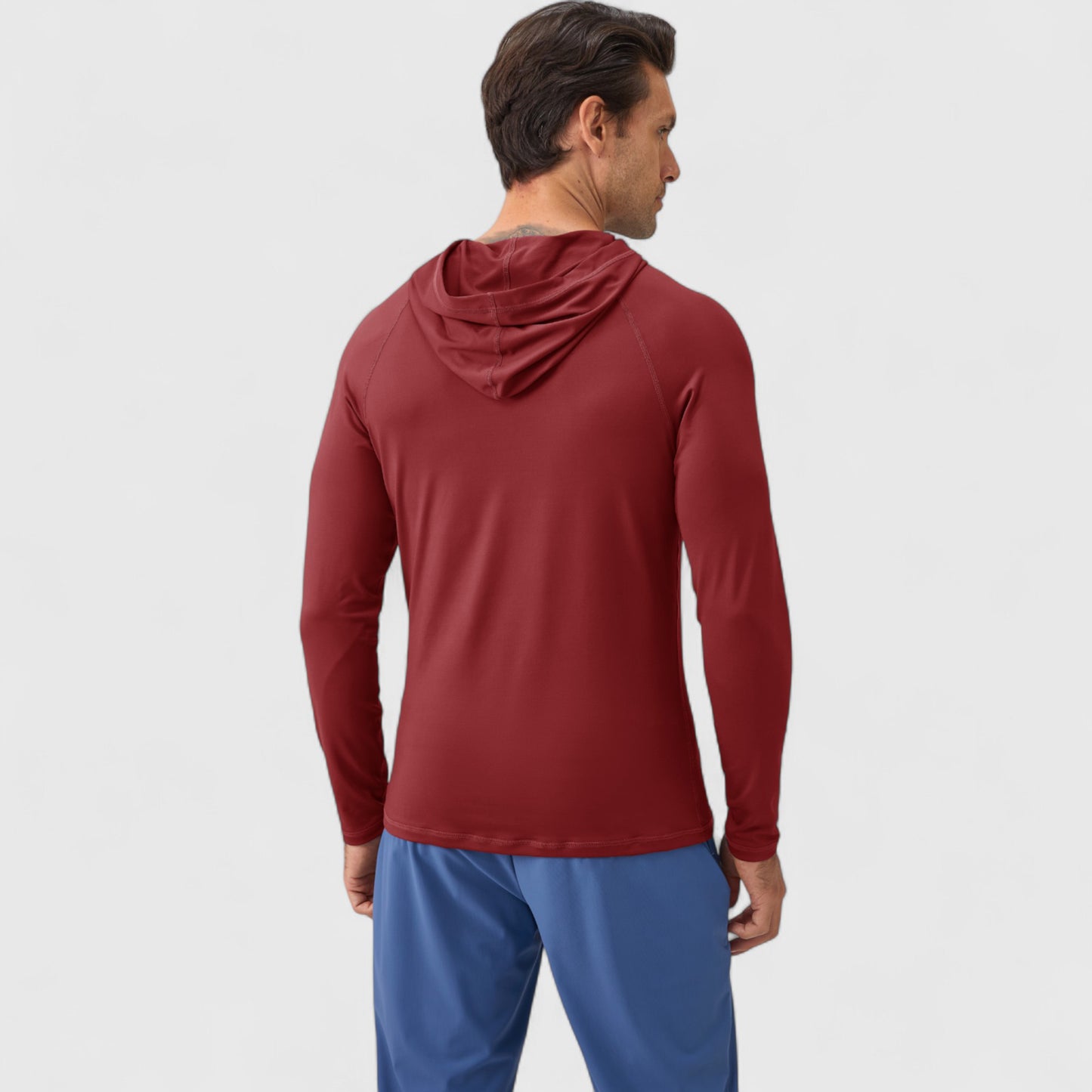 Men's Long Sleeve Pullover Hoodie with Front Kangaroo Pocket and Athletic Fit
