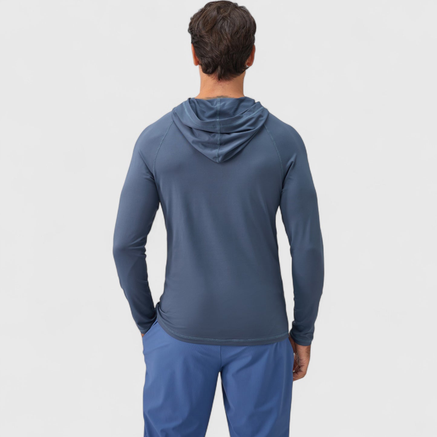 Men's Long Sleeve Pullover Hoodie with Front Kangaroo Pocket and Athletic Fit
