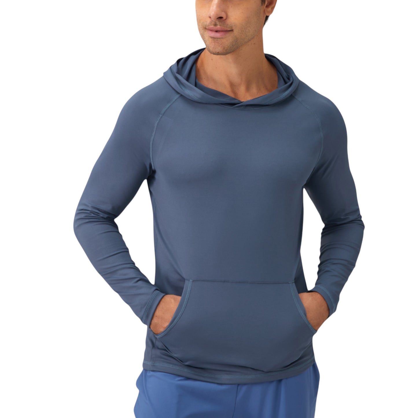 Men's Long Sleeve Pullover Hoodie with Front Kangaroo Pocket and Athletic Fit