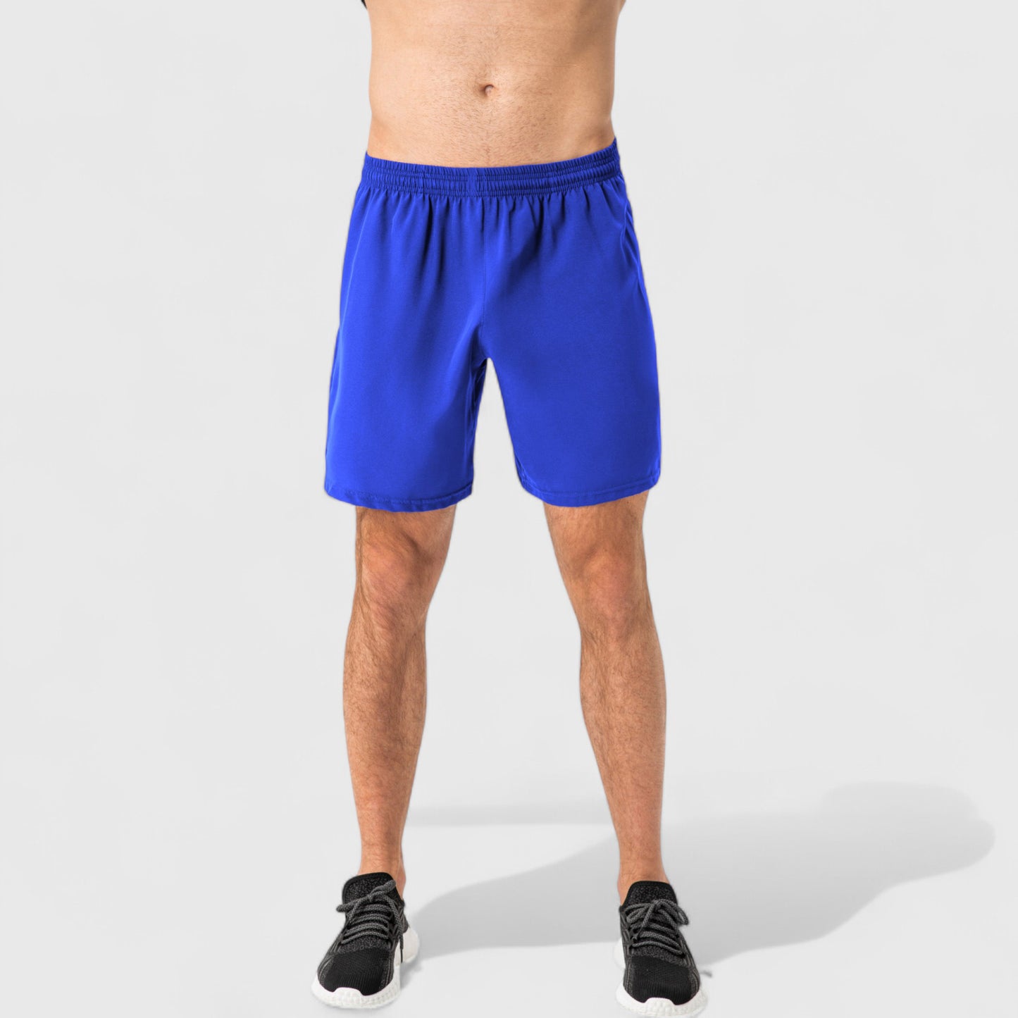 Men's Elastic Waist Athletic Shorts with Above-Knee Length and Relaxed Fit Design