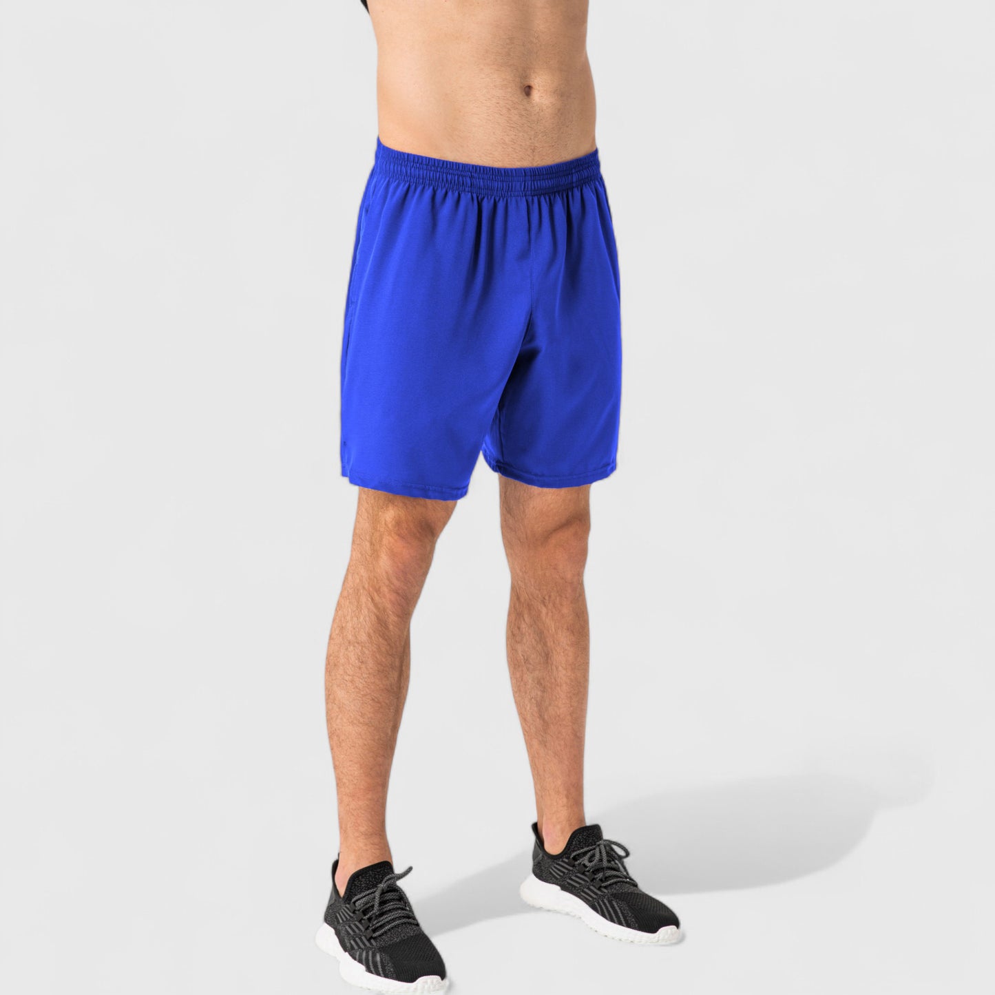 Men's Elastic Waist Athletic Shorts with Above-Knee Length and Relaxed Fit Design