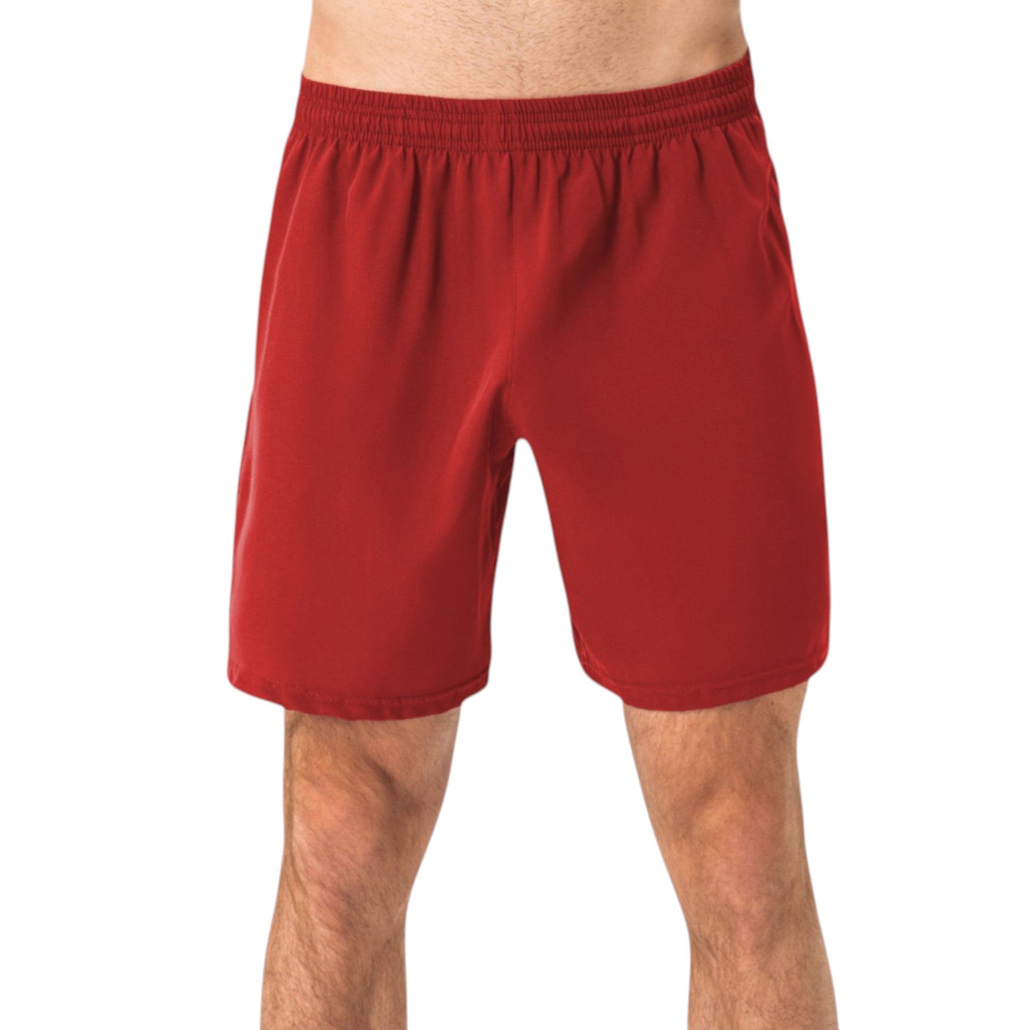Men's Elastic Waist Athletic Shorts with Above-Knee Length and Relaxed Fit Design