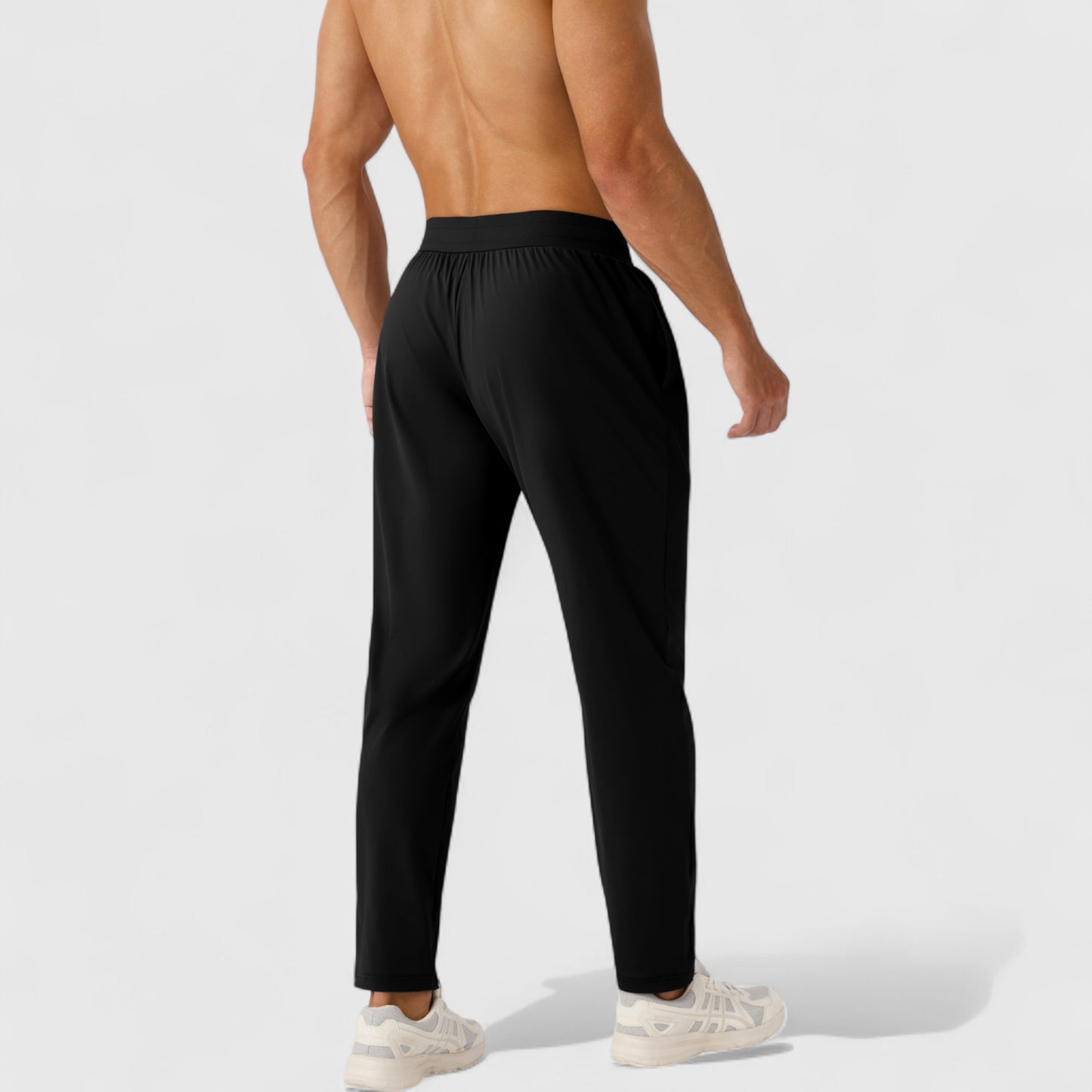 Men's Athletic Training Pants with Elastic Waistband and Straight Leg Fit