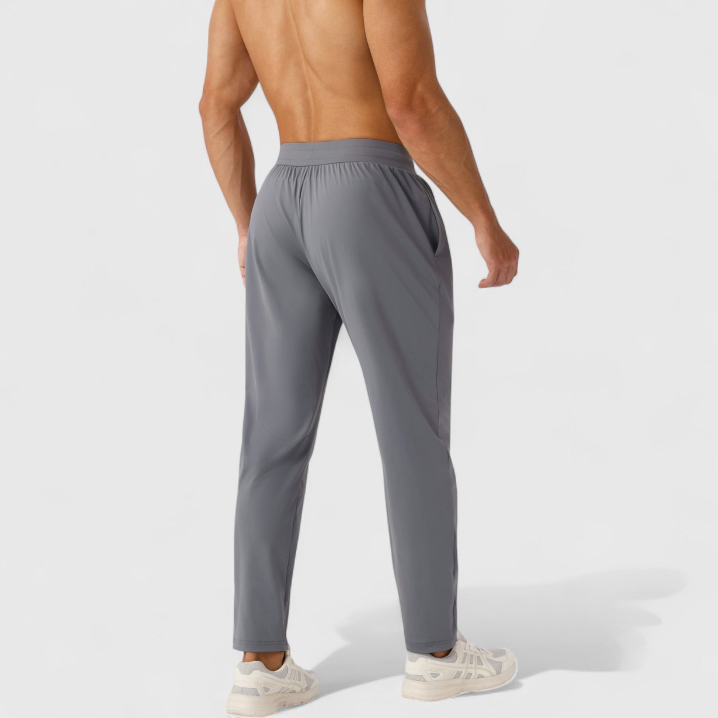 Men's Athletic Training Pants with Elastic Waistband and Straight Leg Fit