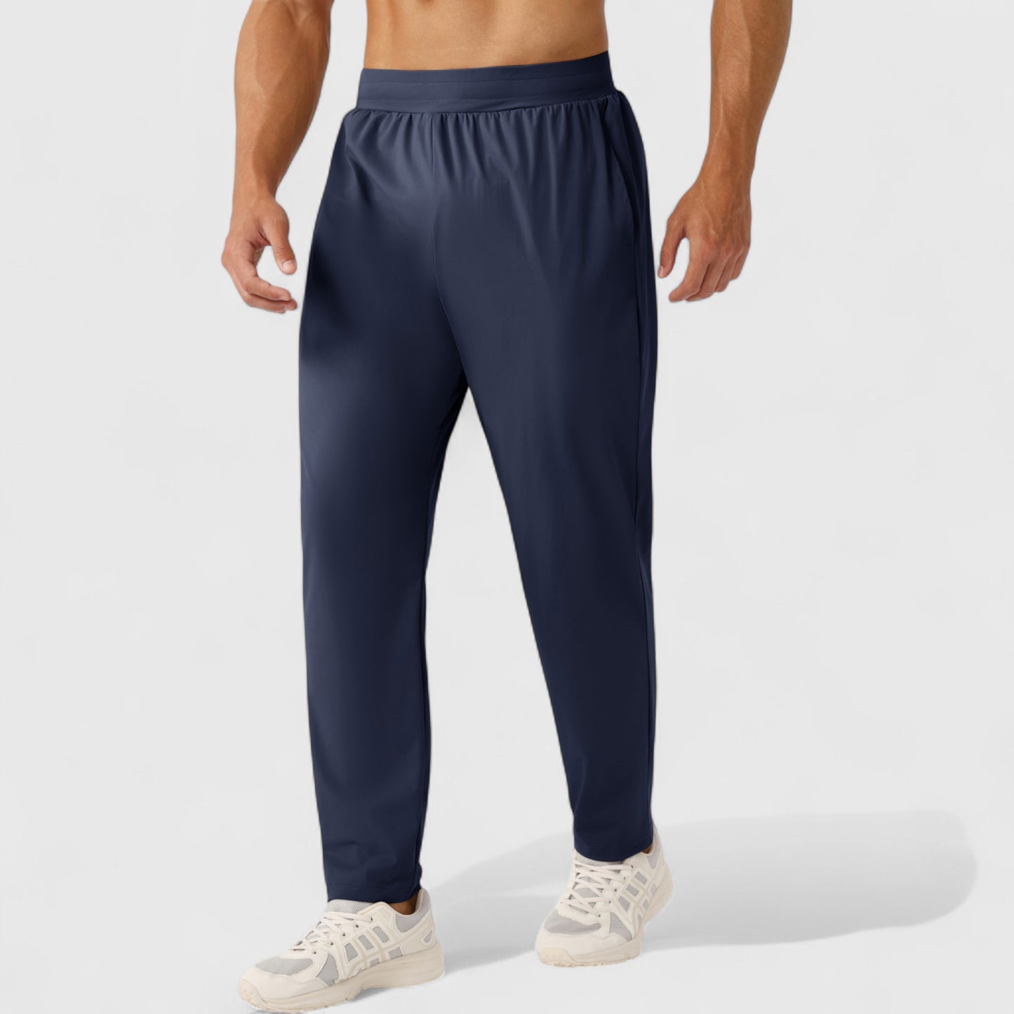 Men's Athletic Training Pants with Elastic Waistband and Straight Leg Fit