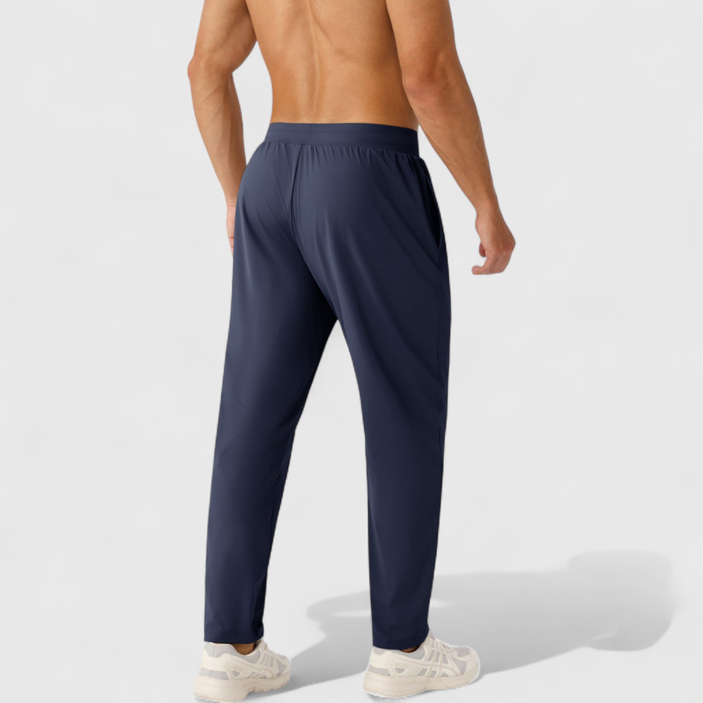 Men's Athletic Training Pants with Elastic Waistband and Straight Leg Fit