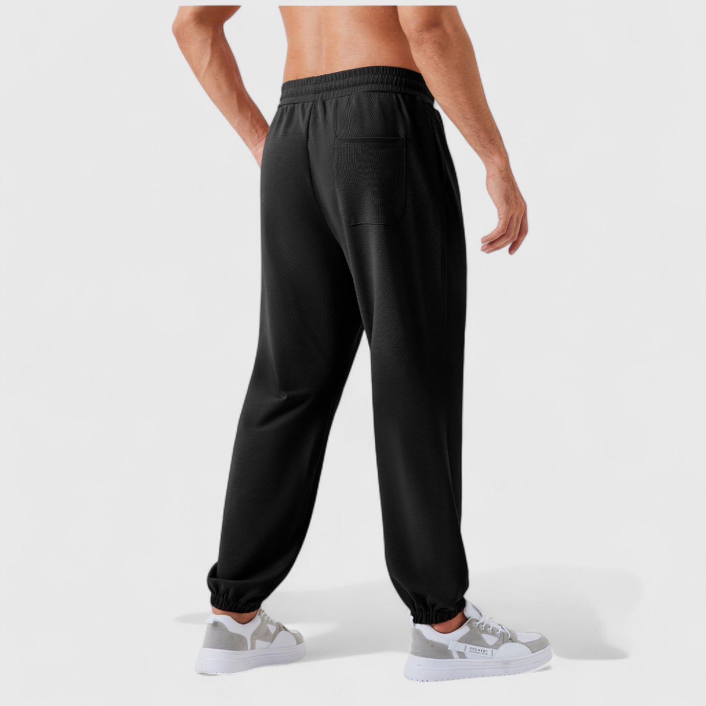 Men's Jogger Pants with Drawstring Waistband and Elastic Cuffs for Active Comfort