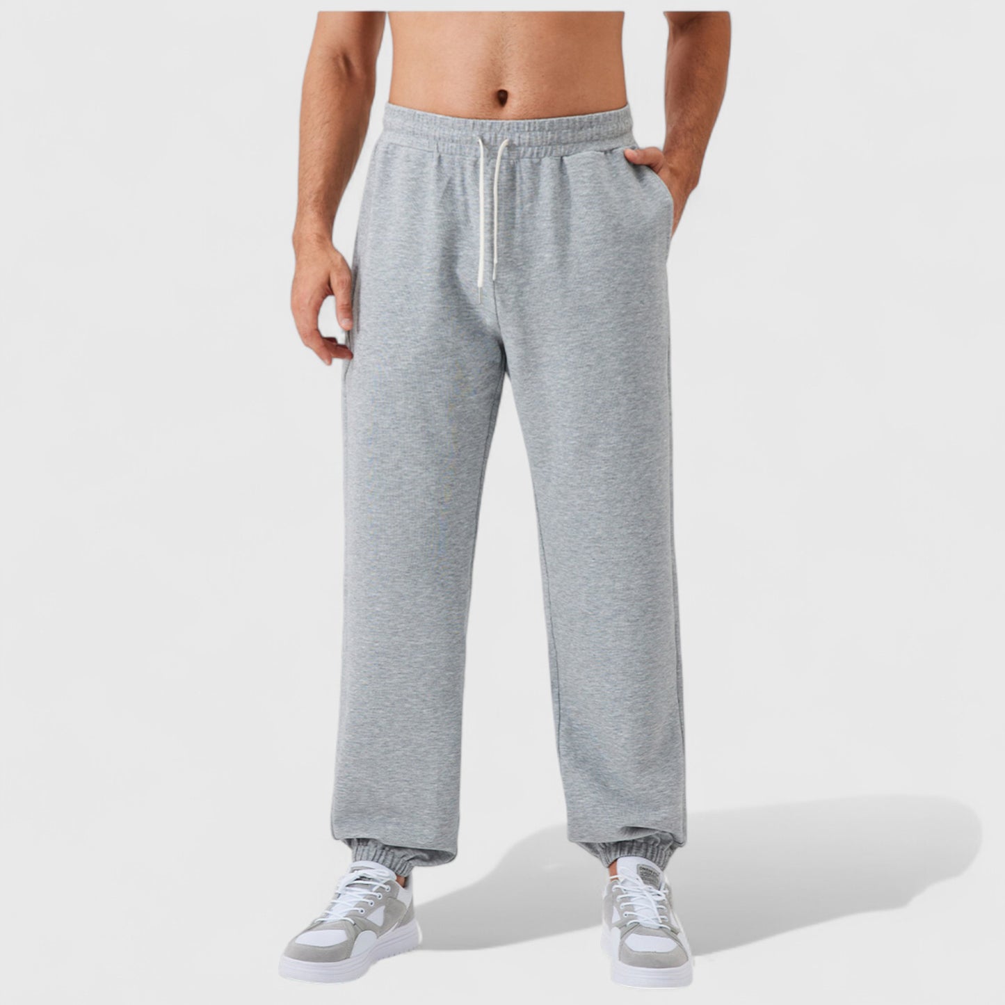 Men's Jogger Pants with Drawstring Waistband and Elastic Cuffs for Active Comfort