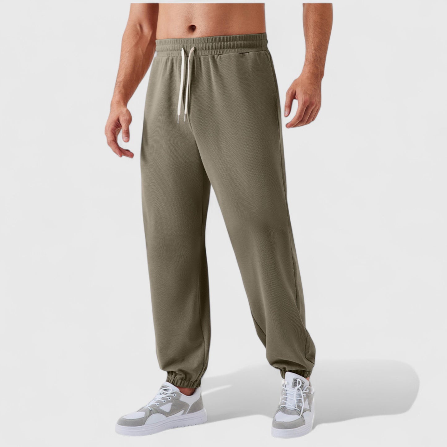 Men's Jogger Pants with Drawstring Waistband and Elastic Cuffs for Active Comfort