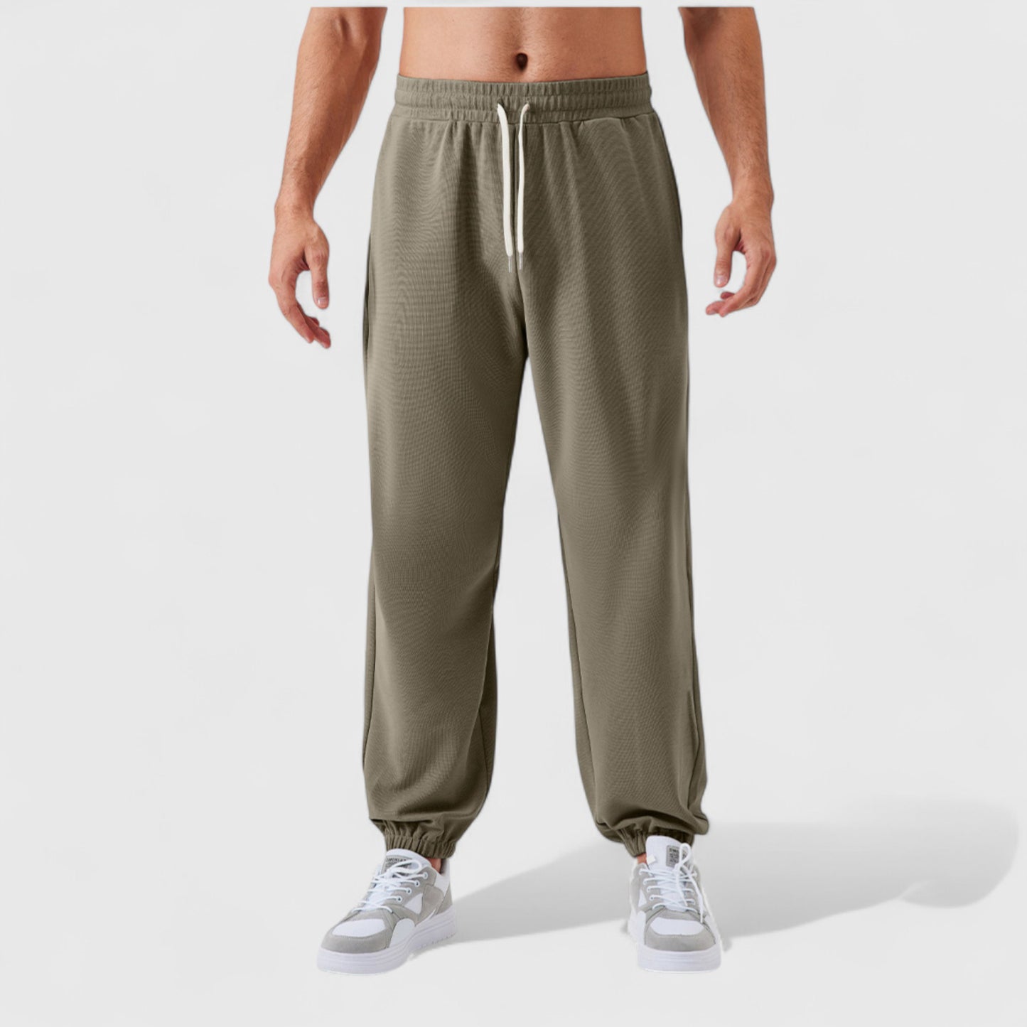 Men's Jogger Pants with Drawstring Waistband and Elastic Cuffs for Active Comfort