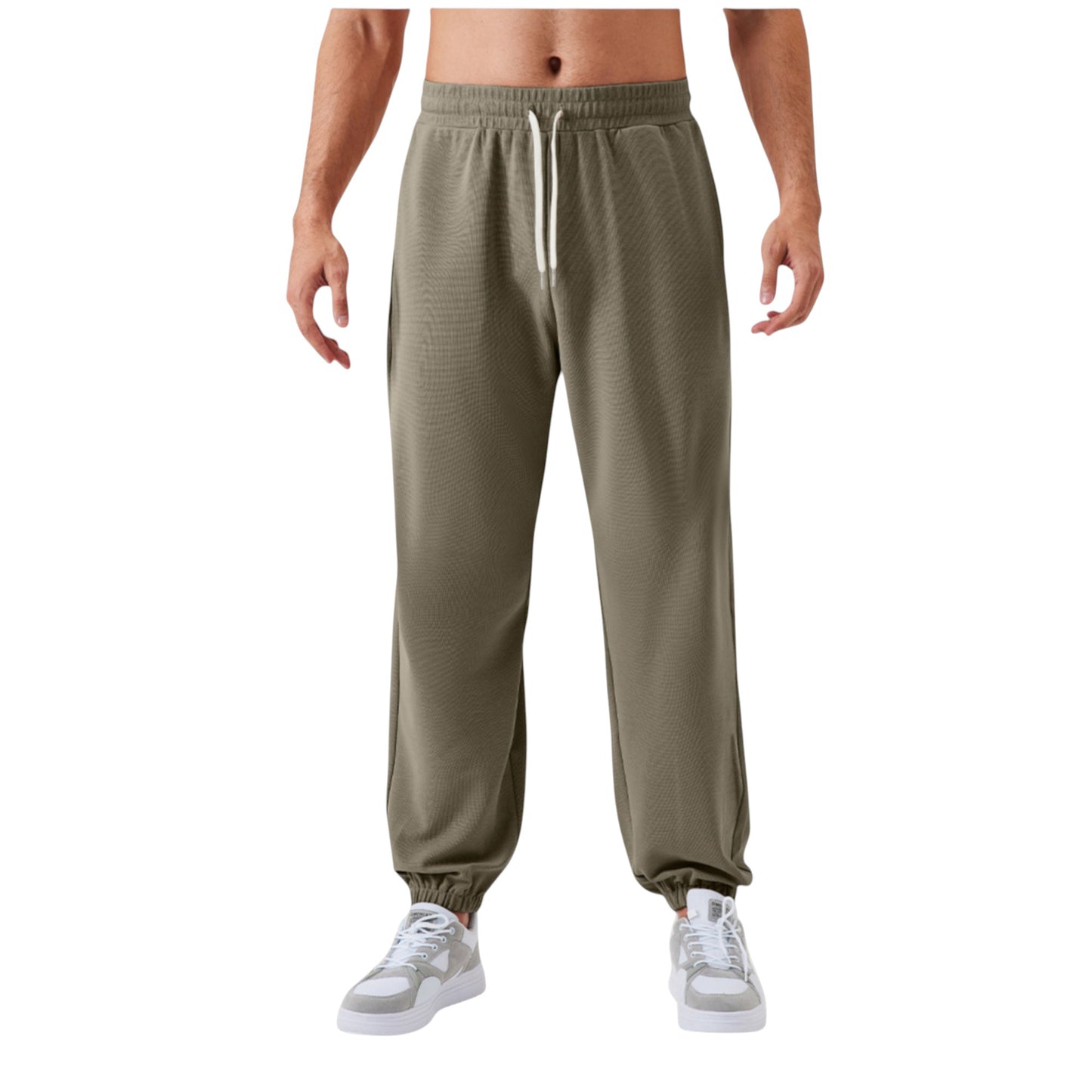 Men's Jogger Pants with Drawstring Waistband and Elastic Cuffs for Active Comfort