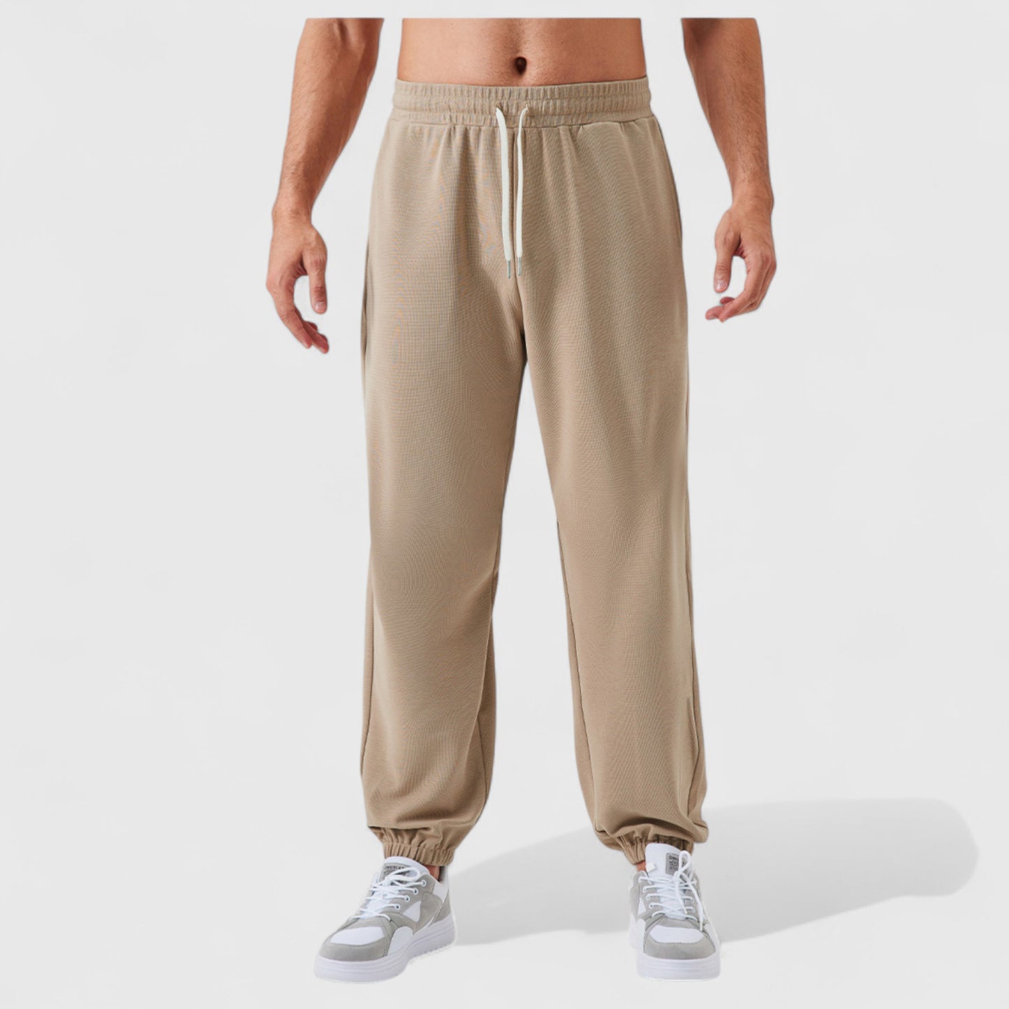 Men's Jogger Pants with Drawstring Waistband and Elastic Cuffs for Active Comfort