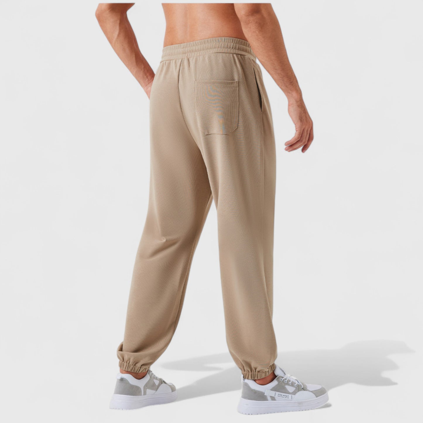 Men's Jogger Pants with Drawstring Waistband and Elastic Cuffs for Active Comfort