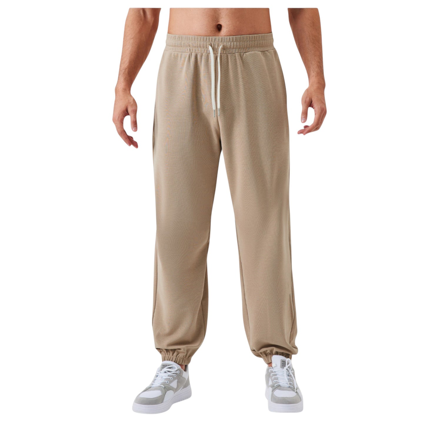 Men's Jogger Pants with Drawstring Waistband and Elastic Cuffs for Active Comfort