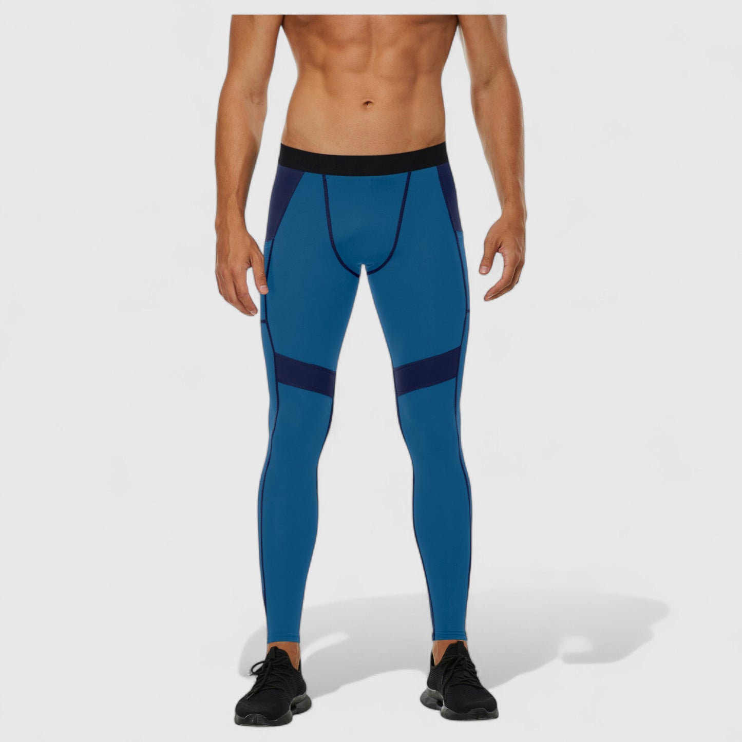 Men's Compression Leggings with Wide Waistband and Side Pocket for Training and Performance
