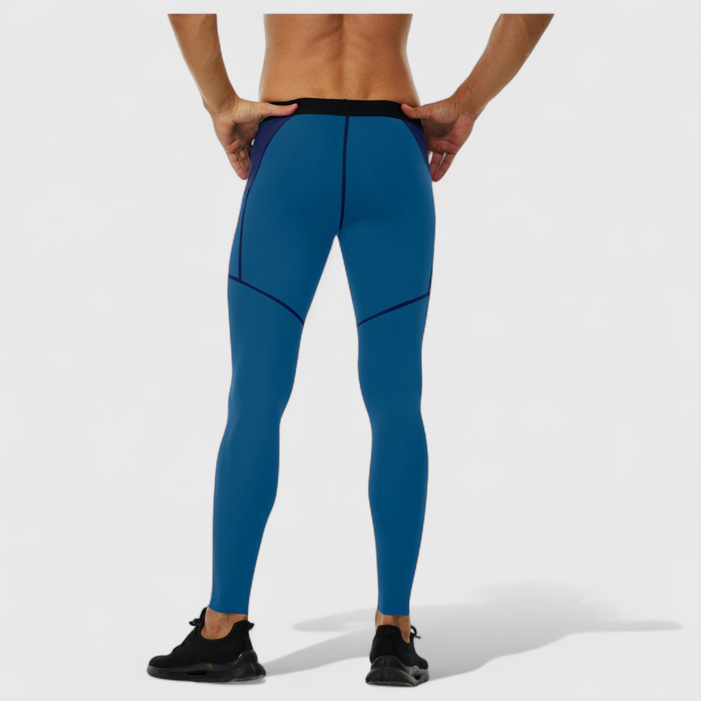 Men's Compression Leggings with Wide Waistband and Side Pocket for Training and Performance