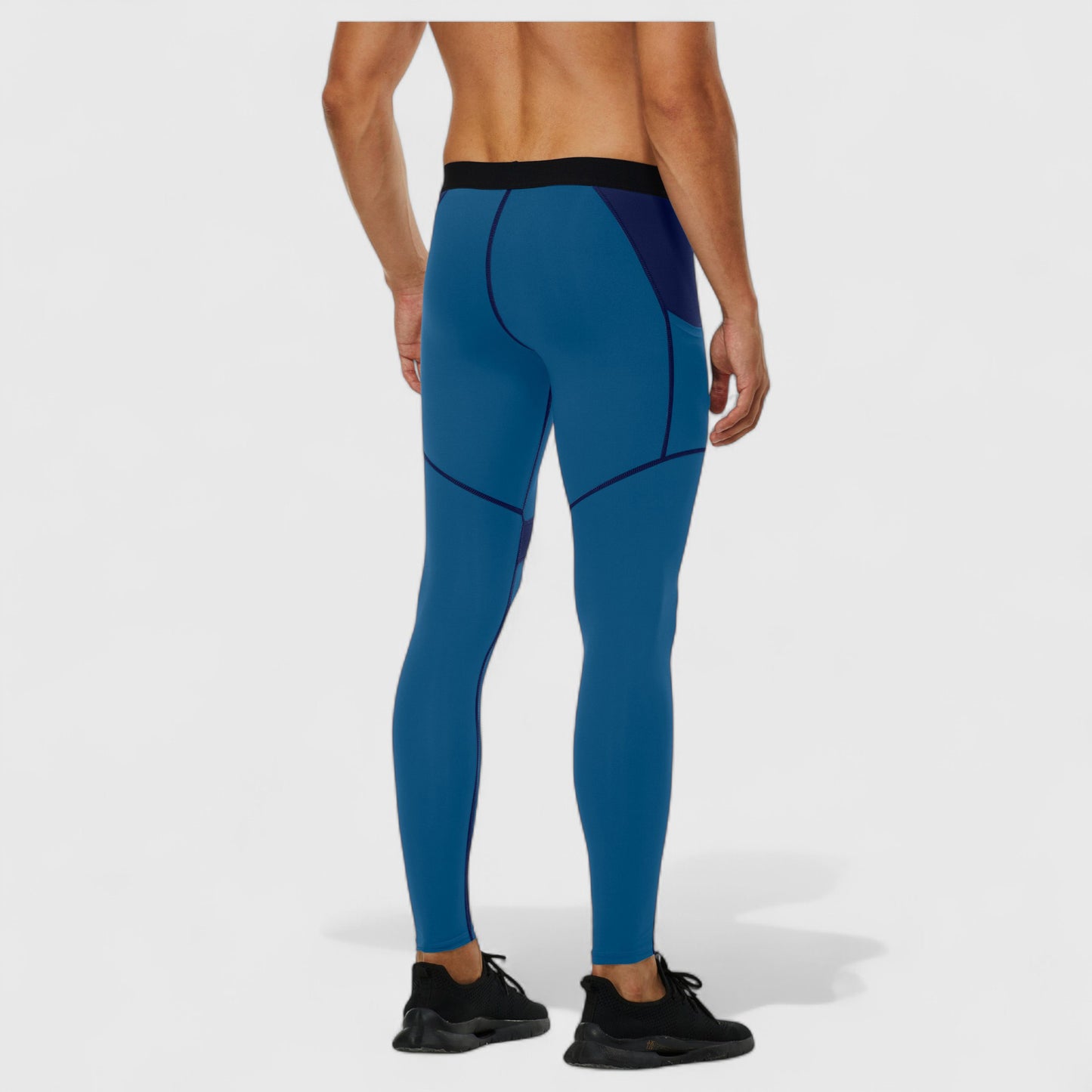 Men's Compression Leggings with Wide Waistband and Side Pocket for Training and Performance