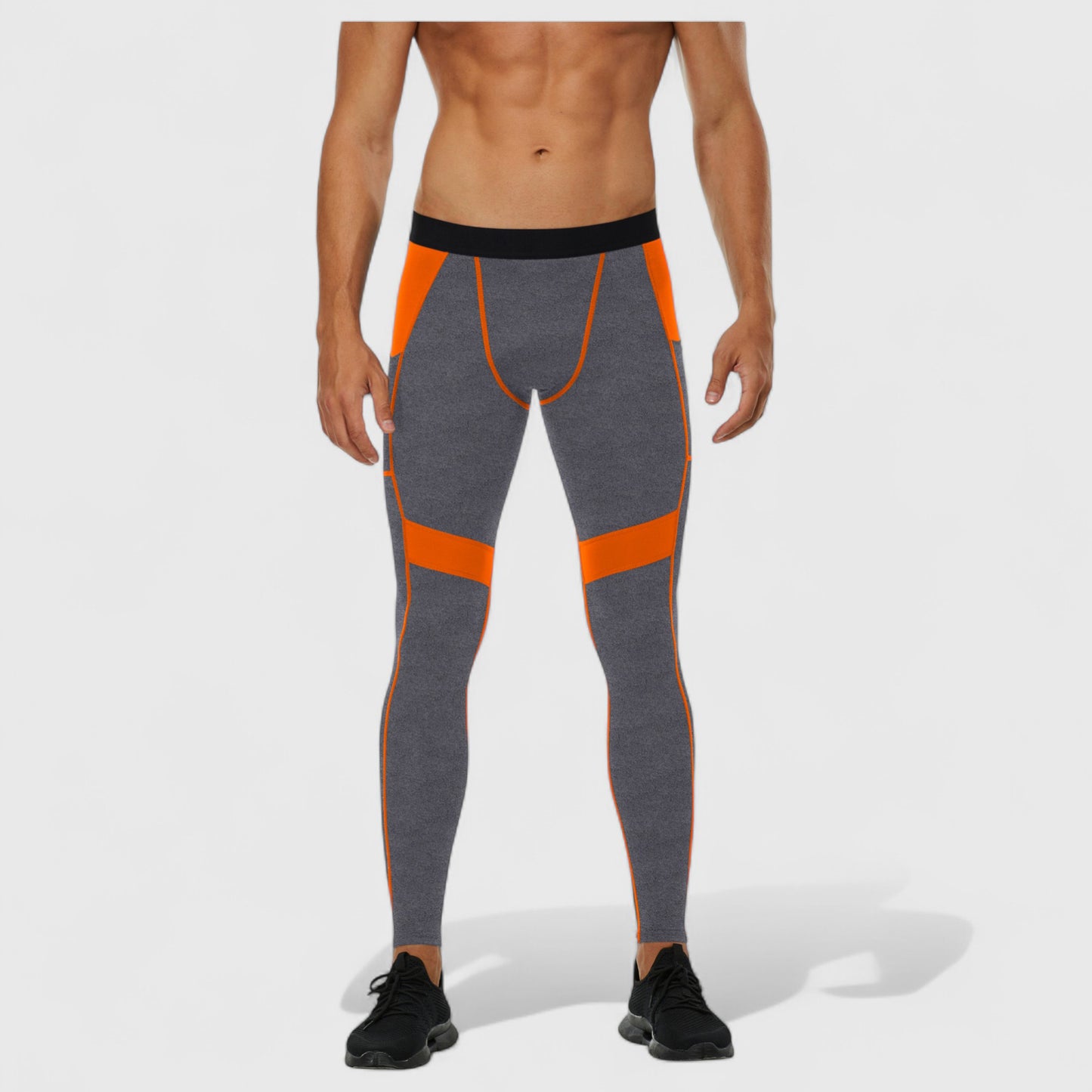Men's Compression Leggings with Wide Waistband and Side Pocket for Training and Performance