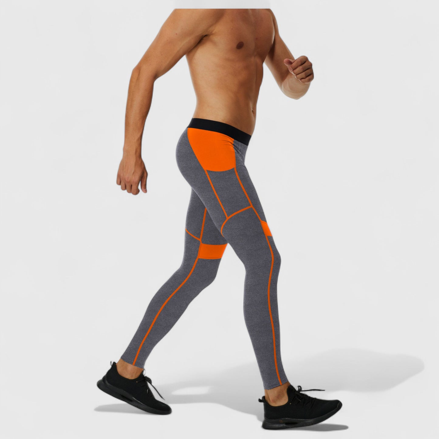 Men's Compression Leggings with Wide Waistband and Side Pocket for Training and Performance