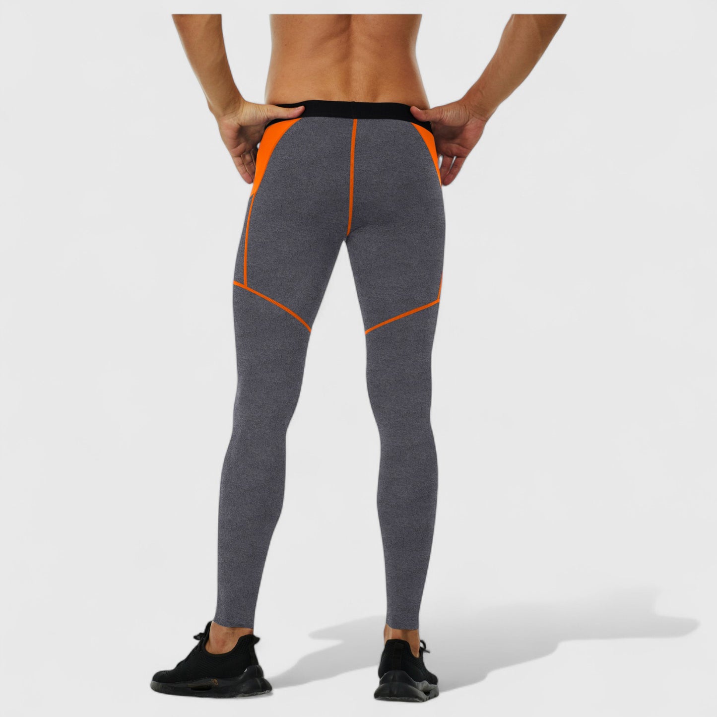 Men's Compression Leggings with Wide Waistband and Side Pocket for Training and Performance