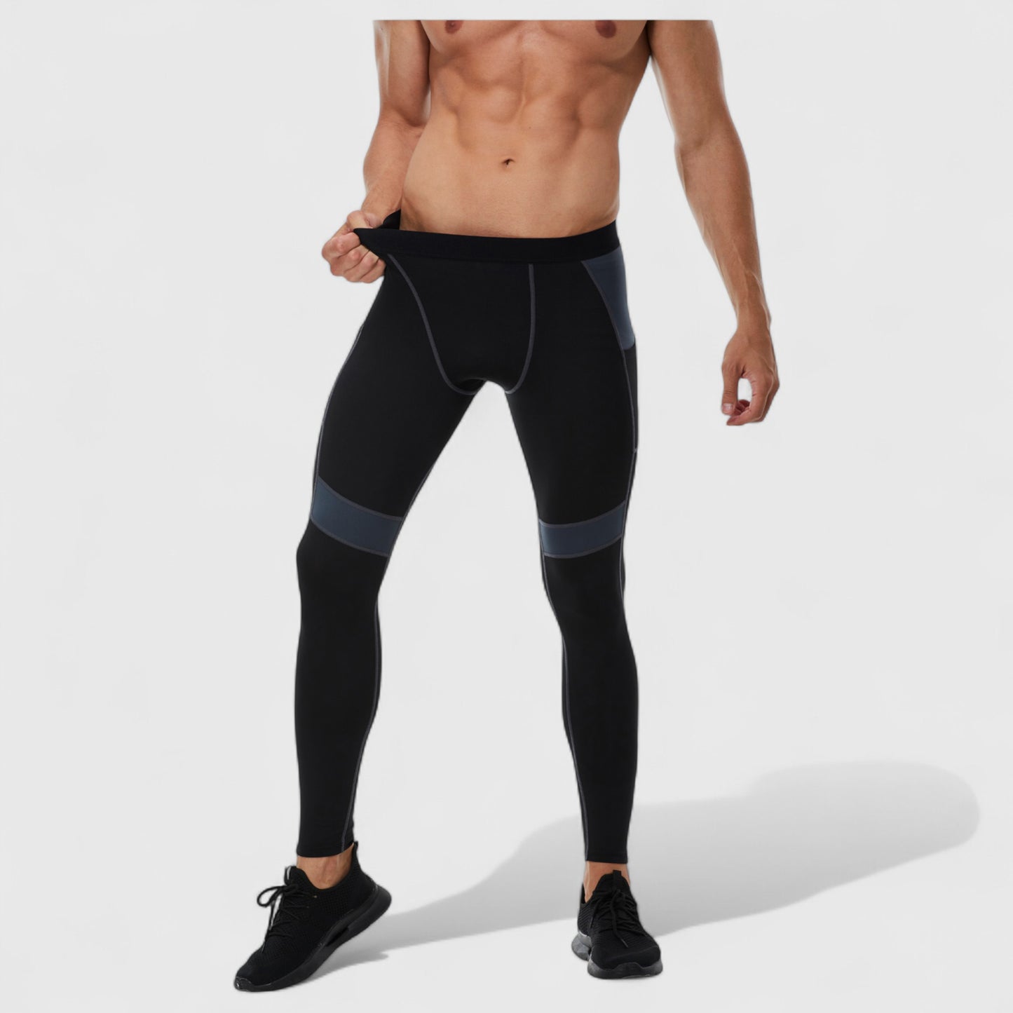 Men's Compression Leggings with Wide Waistband and Side Pocket for Training and Performance
