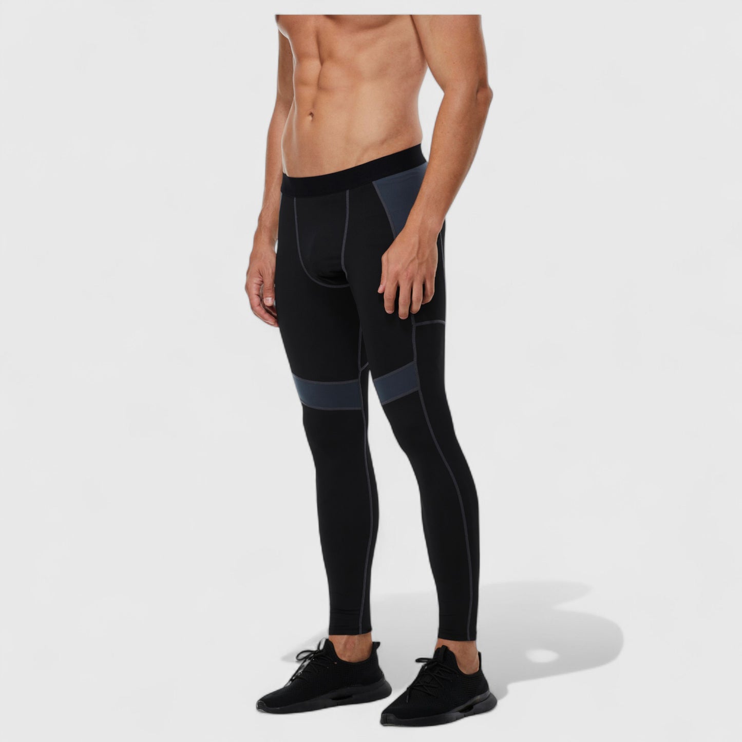 Men's Compression Leggings with Wide Waistband and Side Pocket for Training and Performance