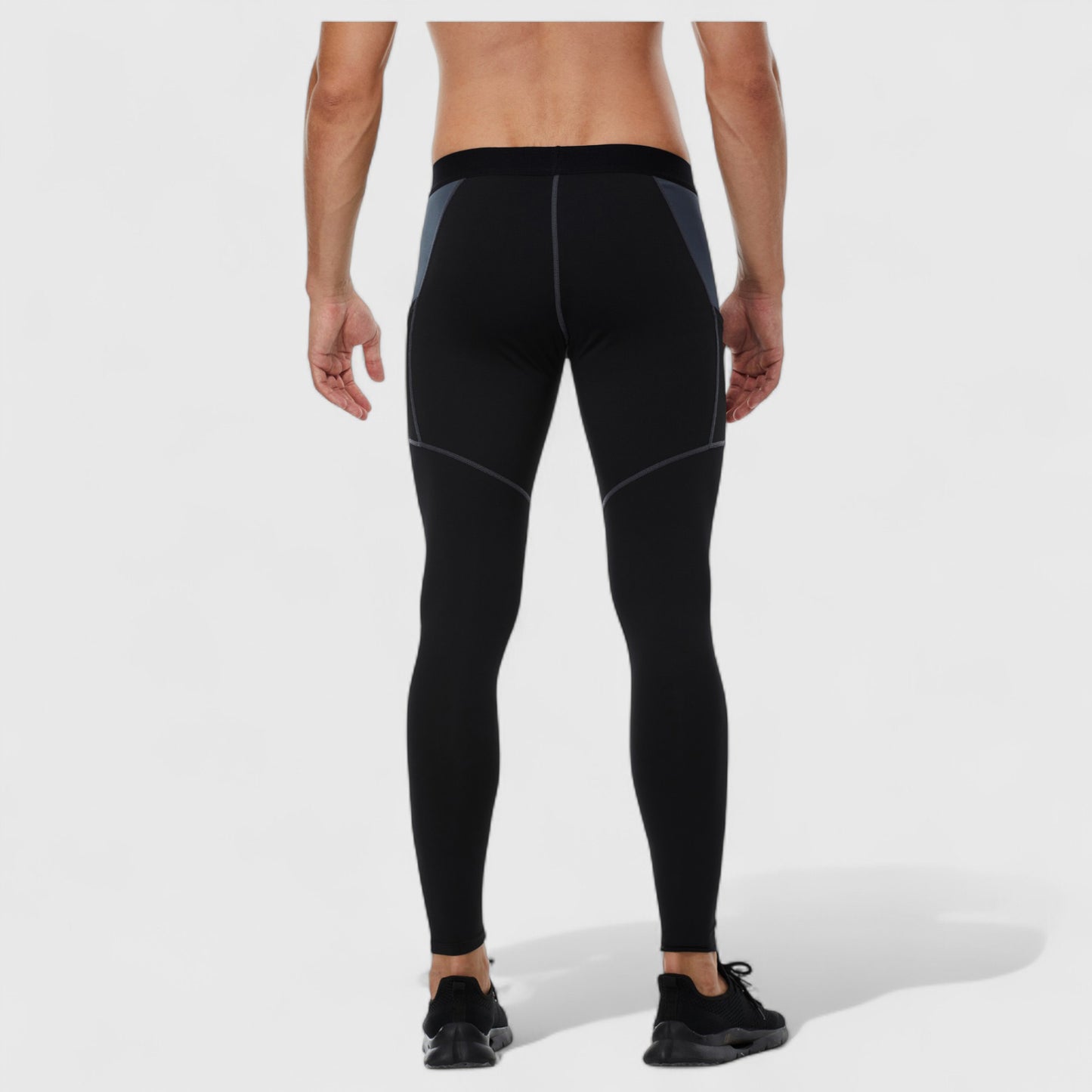 Men's Compression Leggings with Wide Waistband and Side Pocket for Training and Performance