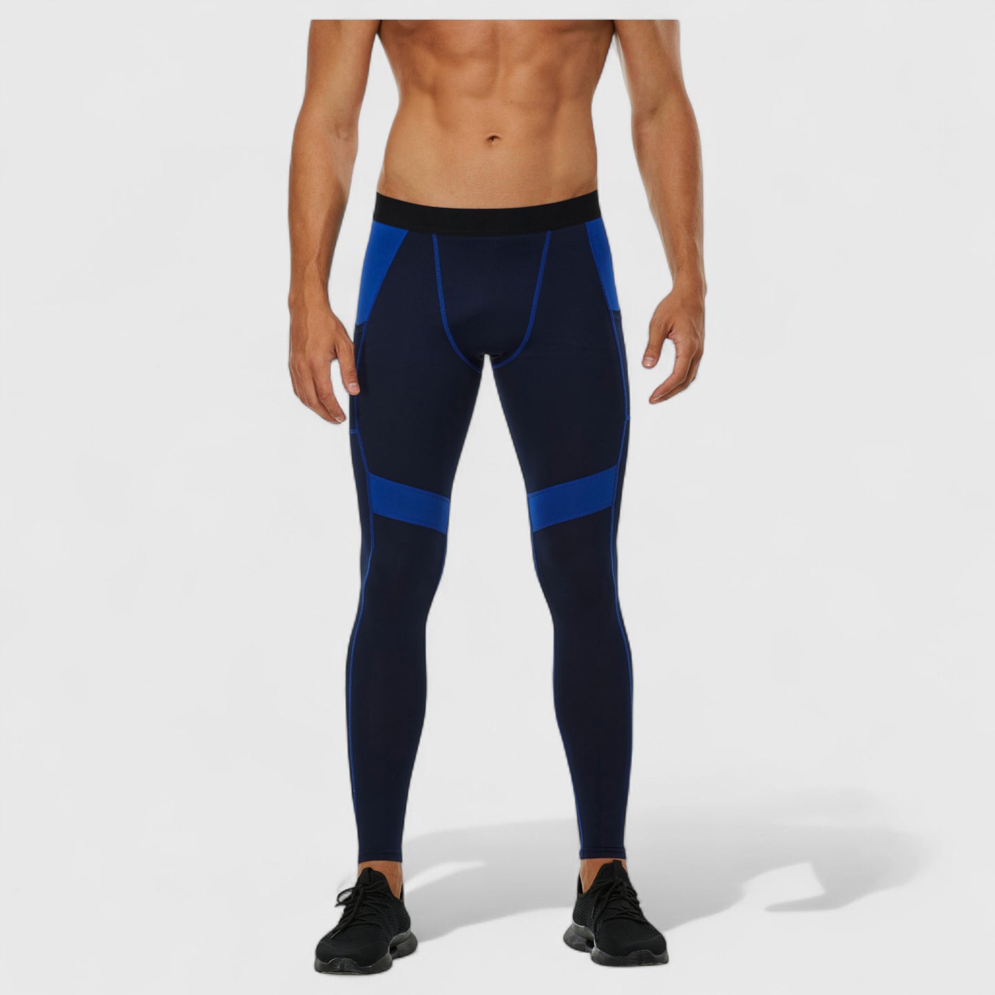 Men's Compression Leggings with Wide Waistband and Side Pocket for Training and Performance