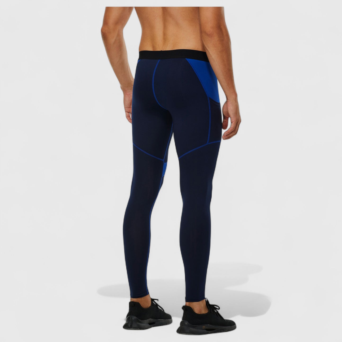 Men's Compression Leggings with Wide Waistband and Side Pocket for Training and Performance