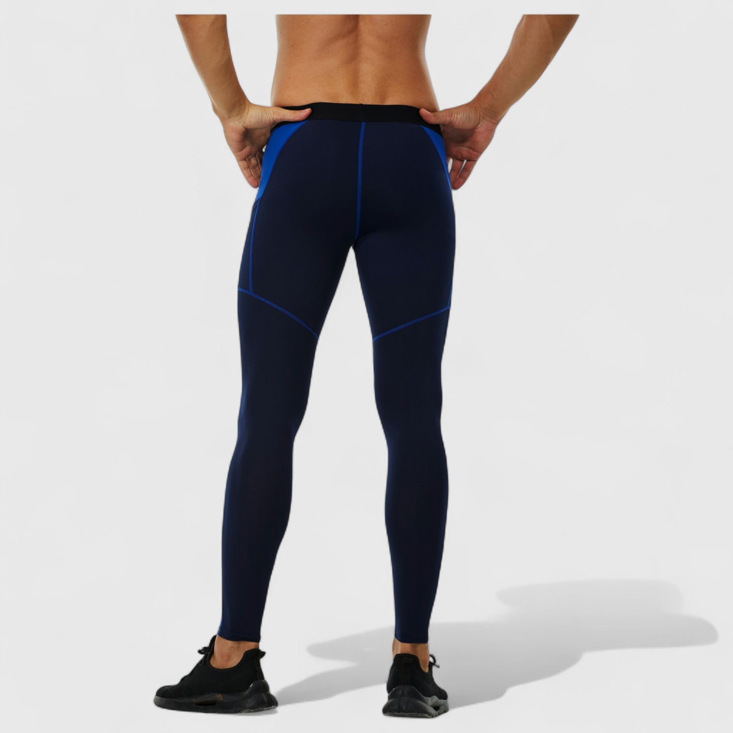 Men's Compression Leggings with Wide Waistband and Side Pocket for Training and Performance