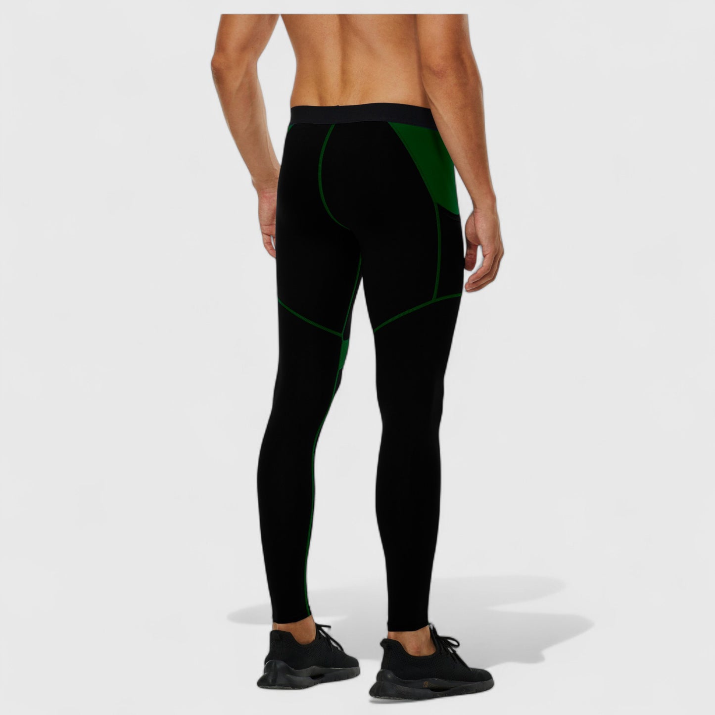 Men's Compression Leggings with Wide Waistband and Side Pocket for Training and Performance