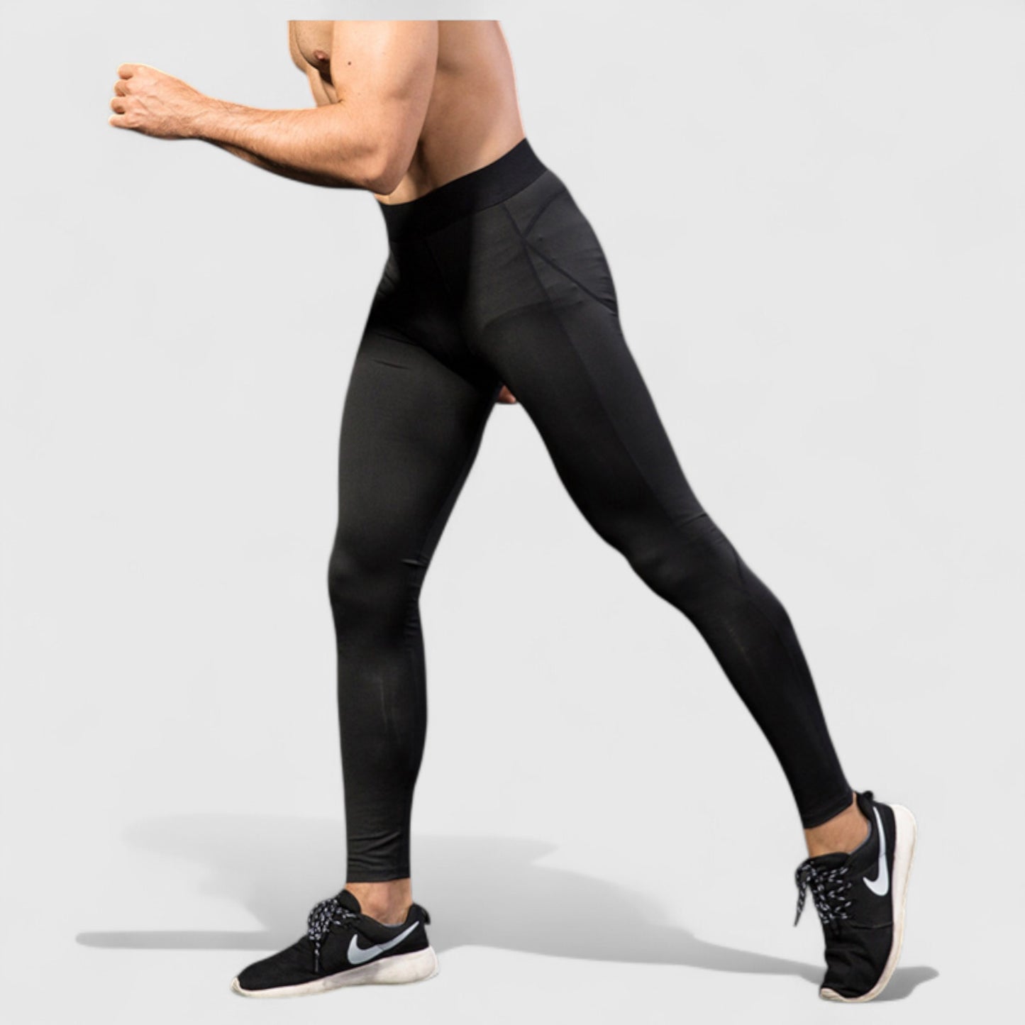 Men's Performance Leggings with Contoured Support Pouch and Seamless Fit for Training and Recovery