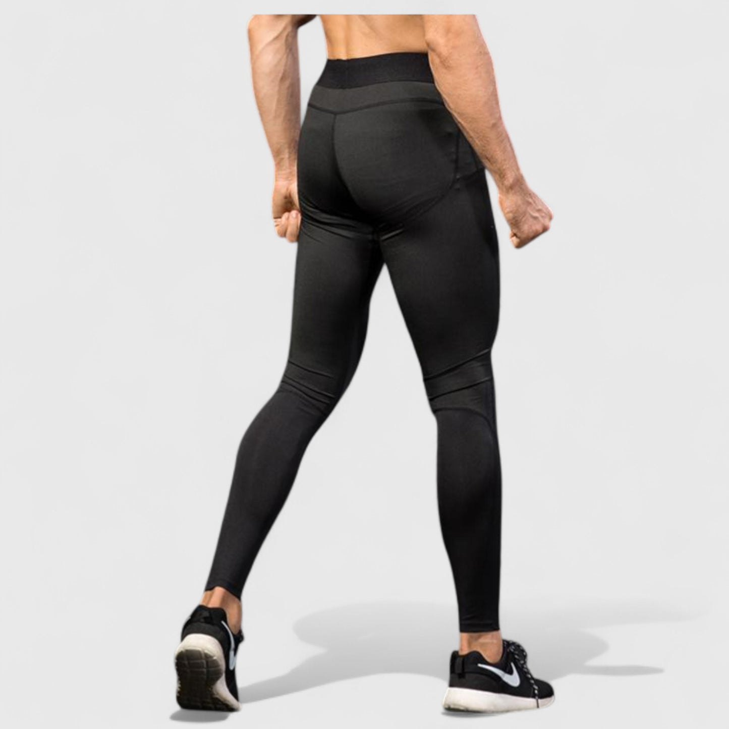 Men's Performance Leggings with Contoured Support Pouch and Seamless Fit for Training and Recovery